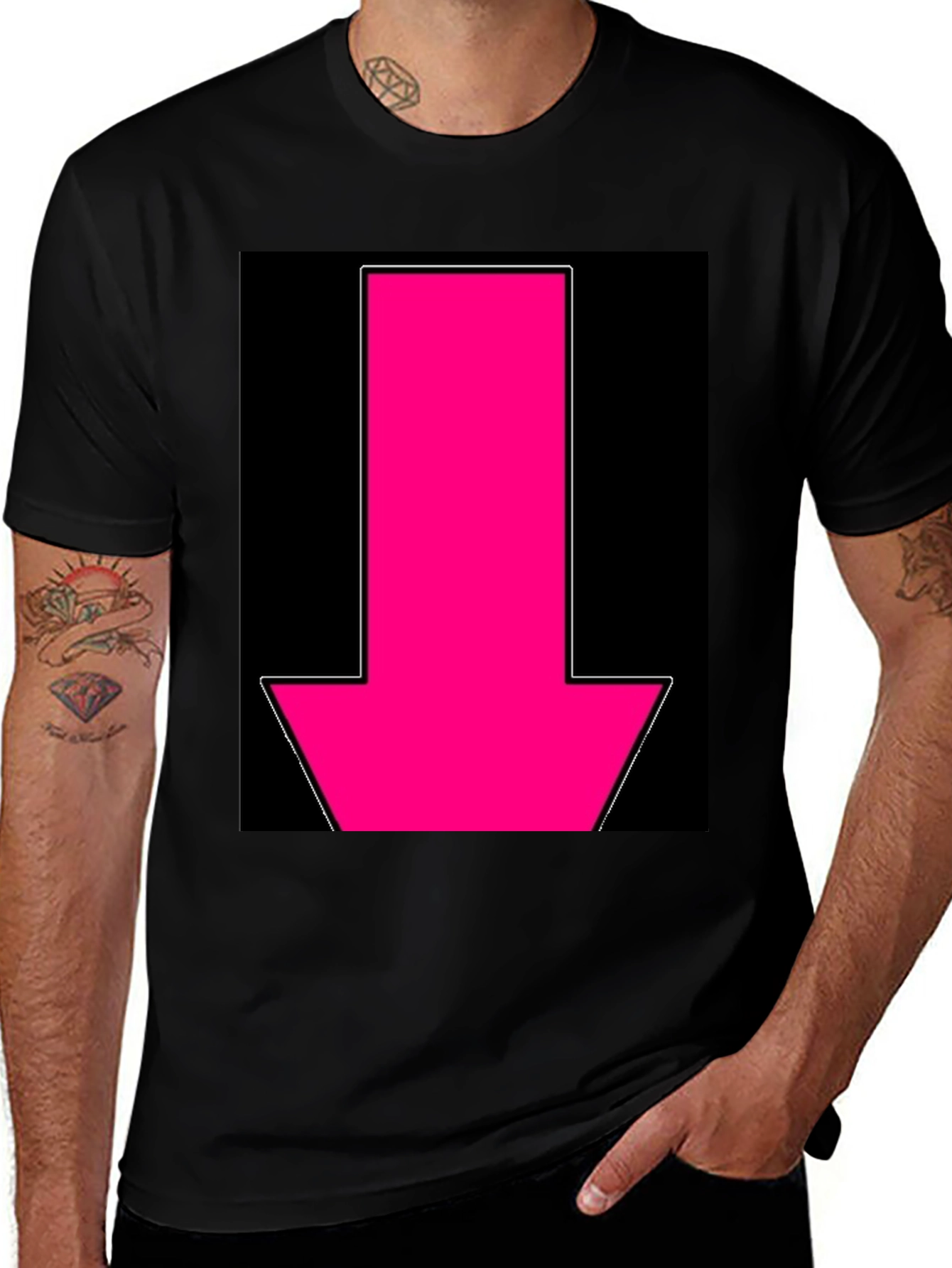 Variant 2 of Hot Pink Arrow Graphic Tee - Bold Statement T-Shirt