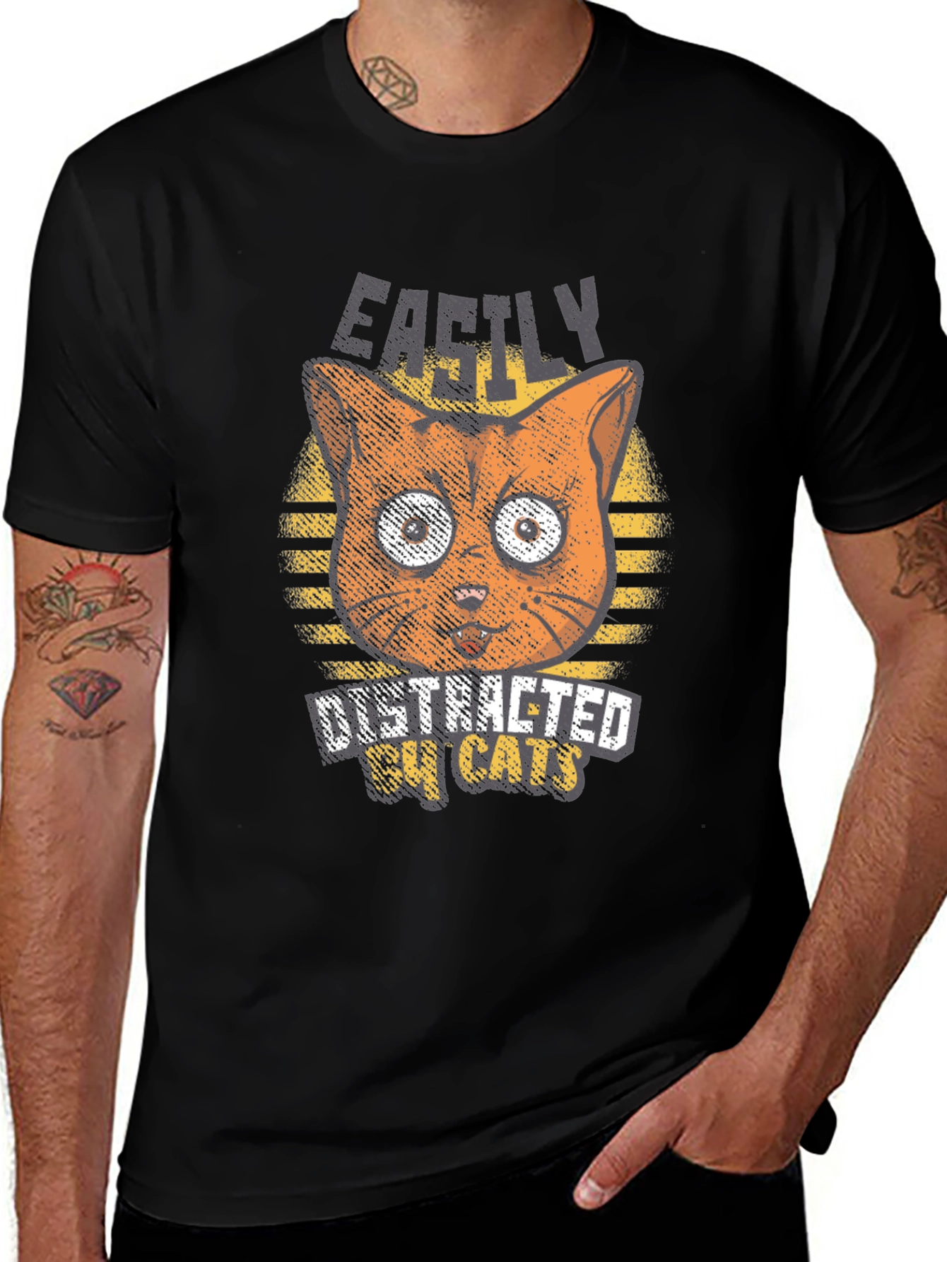 Variant 7 of Easily Distracted By Cats Graphic Tee