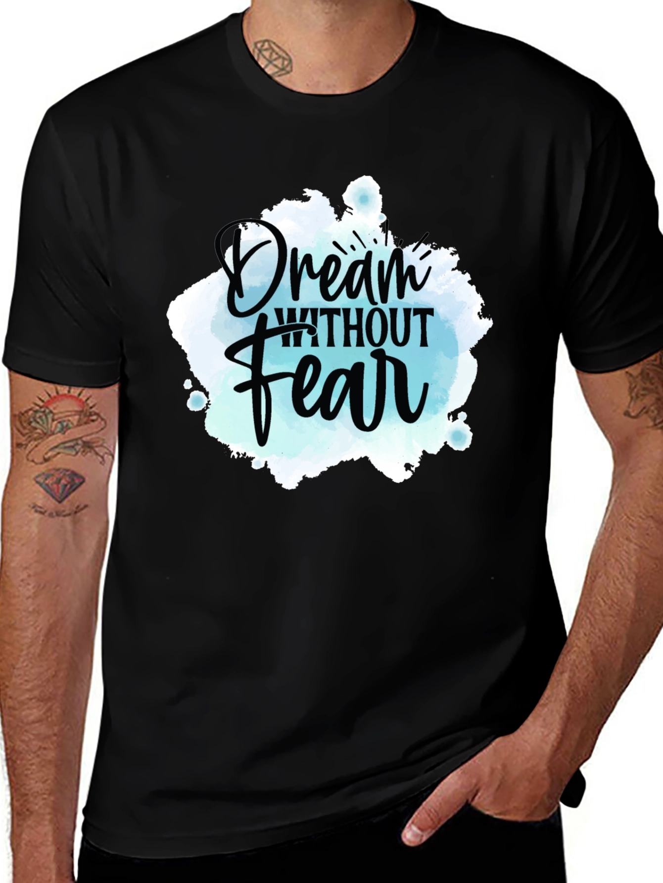 Variant 13 of Dream Without Fear Graphic Tee - Inspiring Design