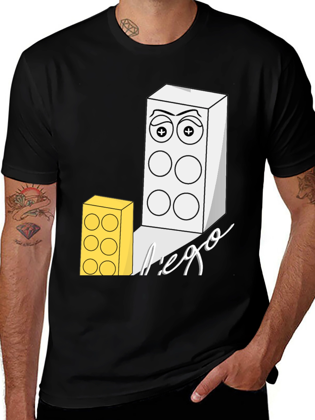 Variant 3 of Funny Lego Brick T-Shirt - Cool Graphic Tee
