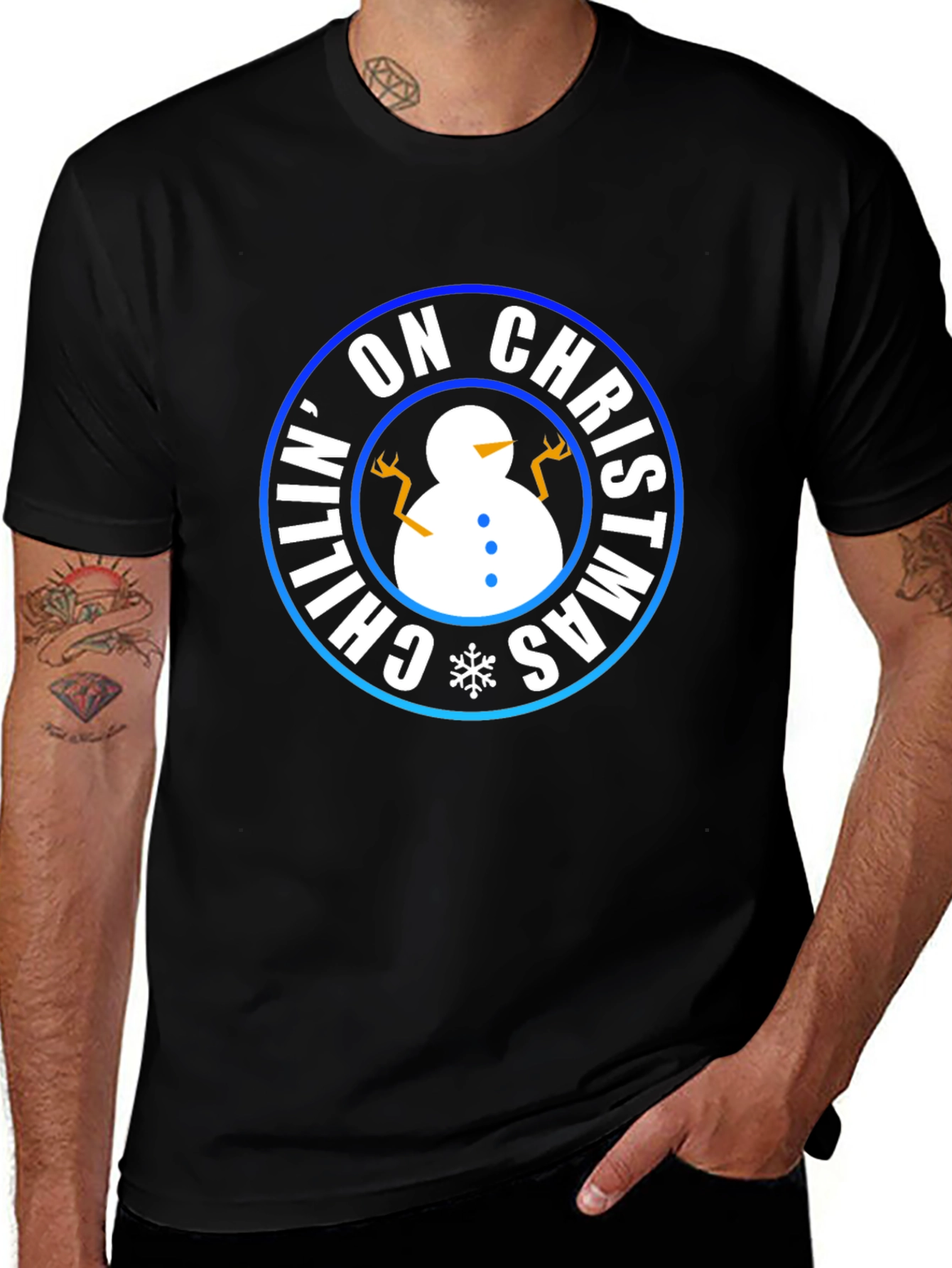 Variant 13 of Chillin' on Christmas T-Shirt - Holiday Snowman