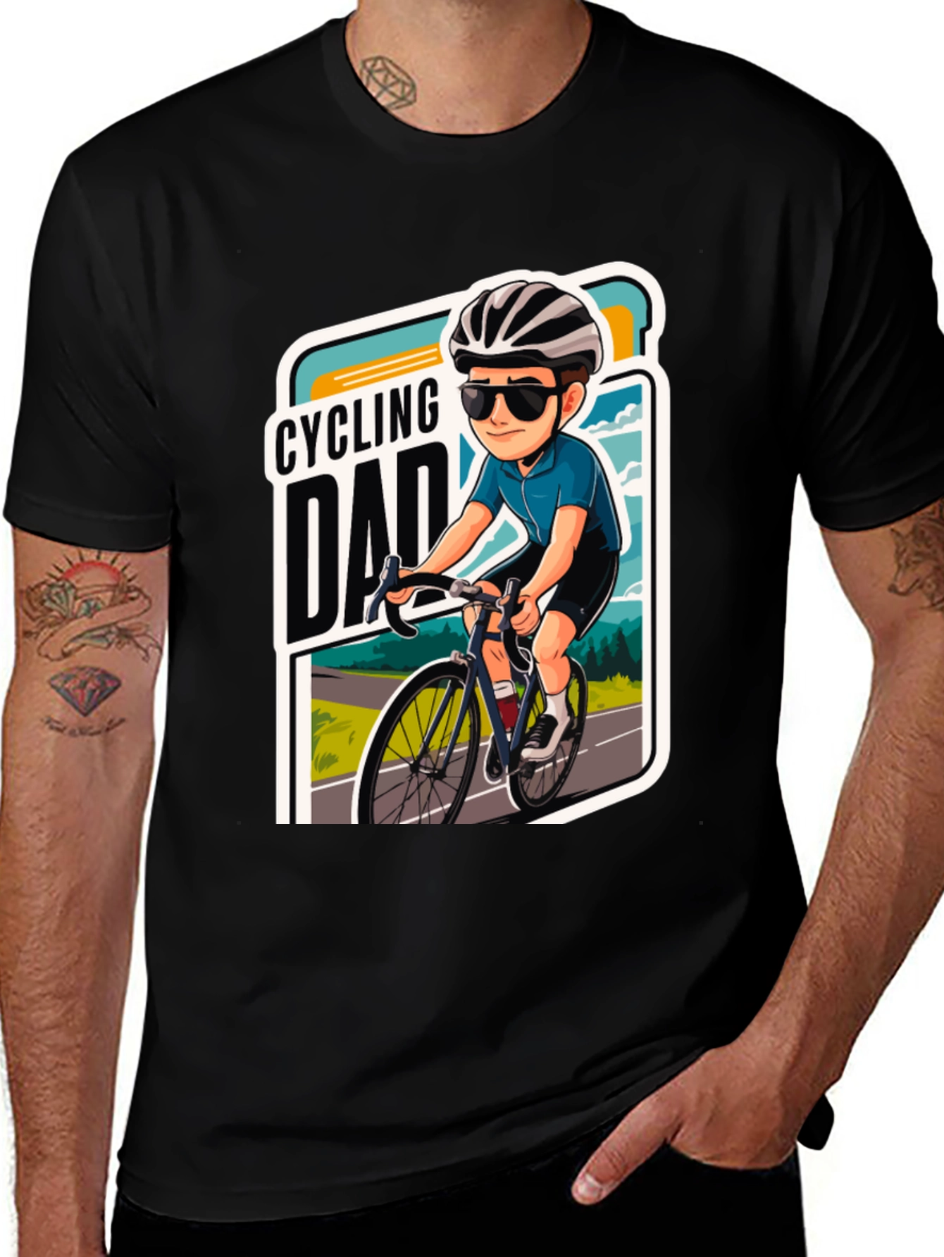 Variant 11 of Cycling Dad Graphic Tee - Cool Biking Gift
