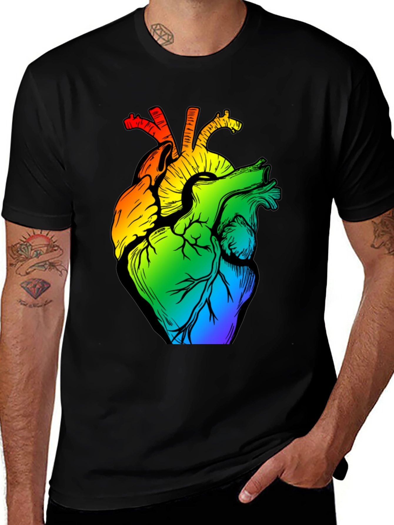 Variant 14 of Rainbow Heart Graphic T-Shirt