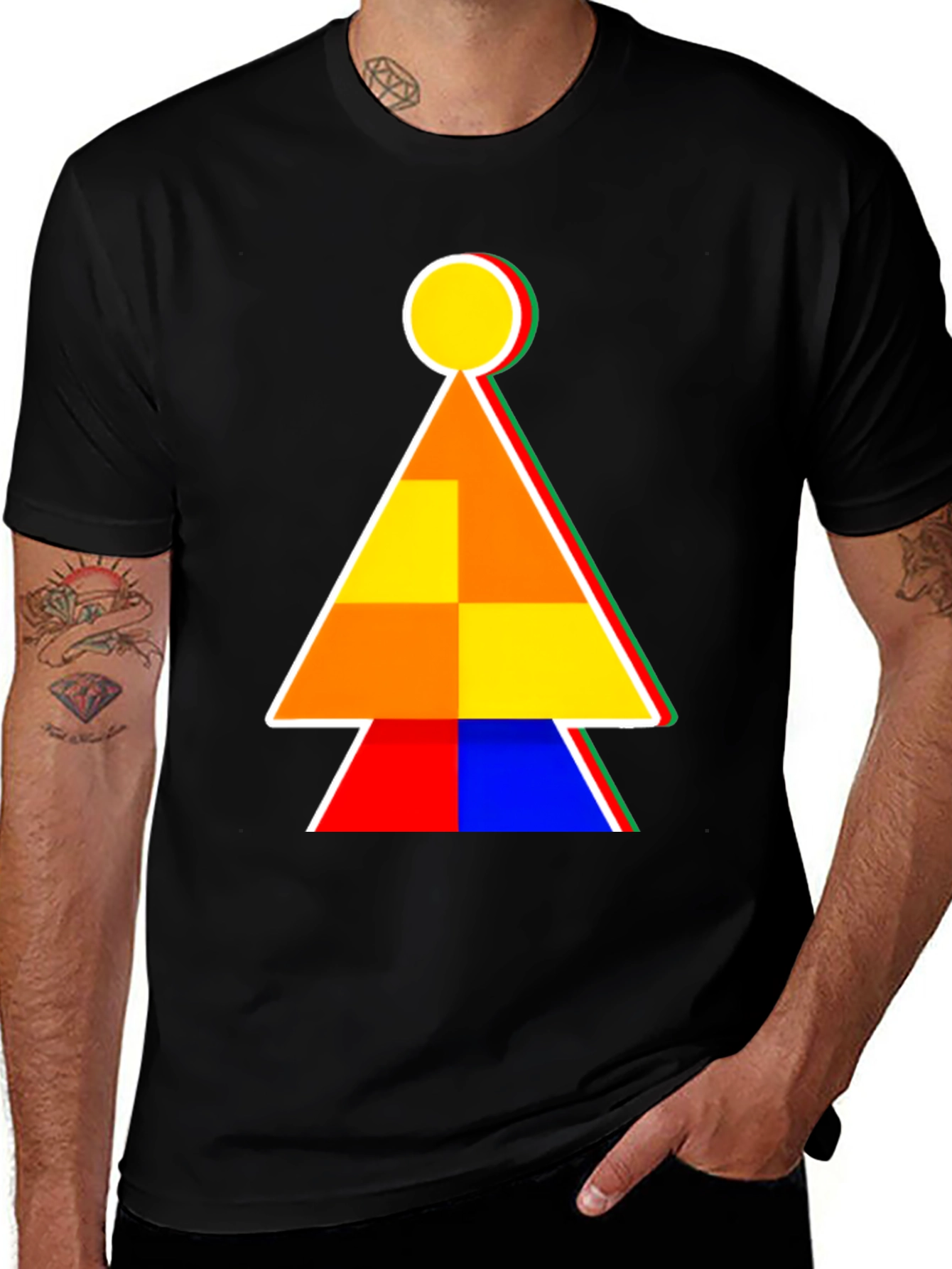Variant 11 of Abstract Geometric Graphic Print Tee
