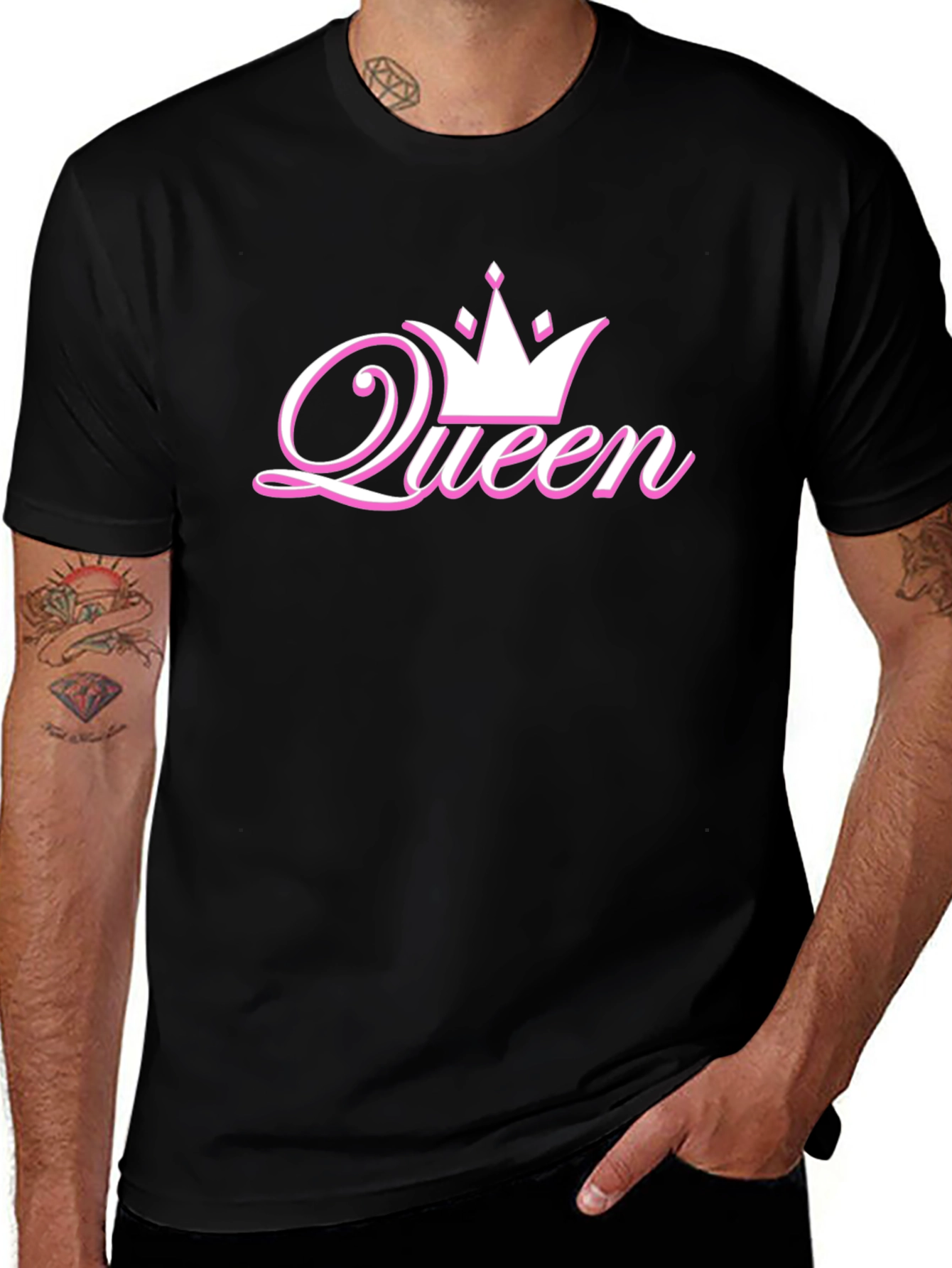 Queen Crown Graphic Tee - Black Cotton T-Shirt
