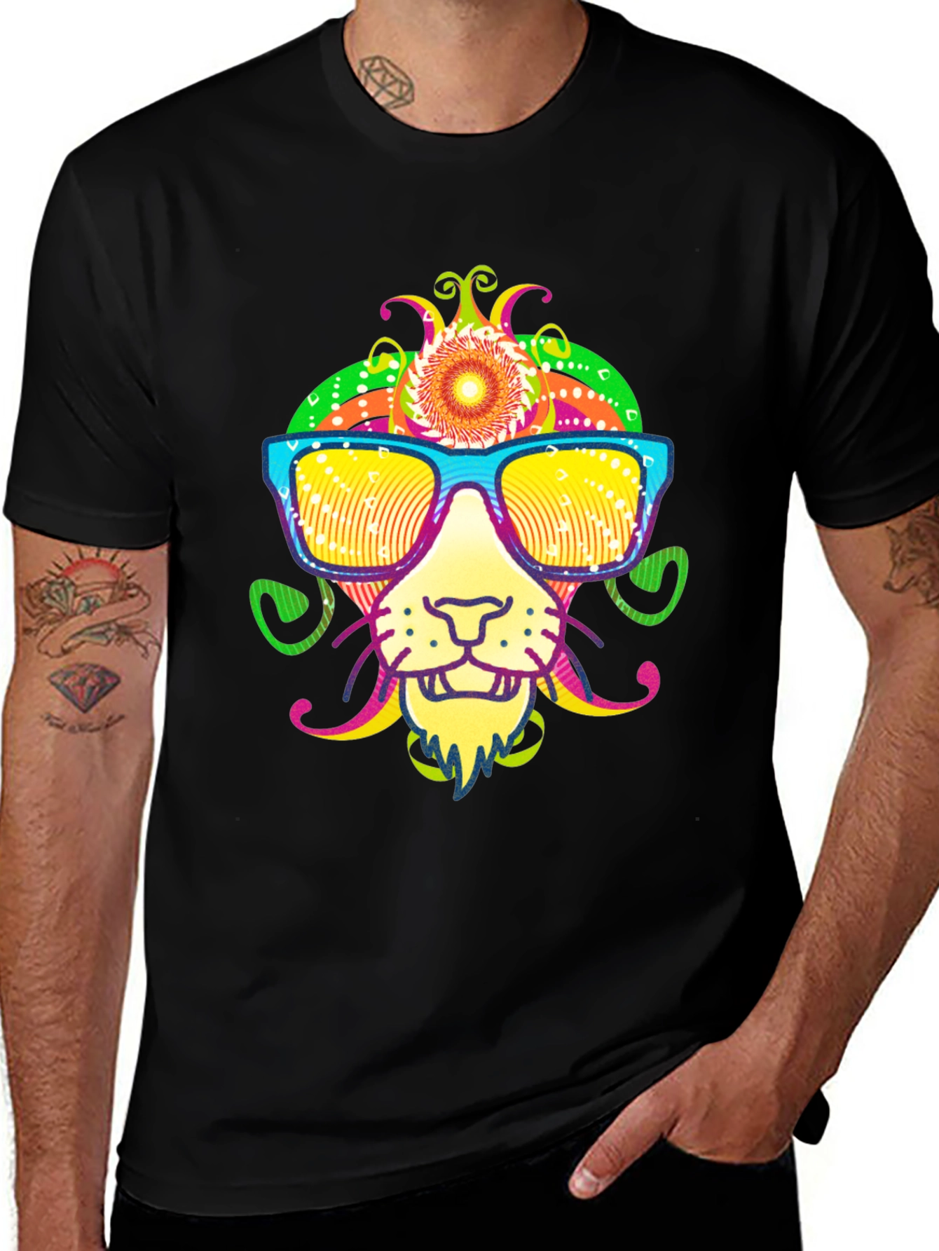 Variant 24 of Cool Lion Graphic Tee - Quirky Animal Print