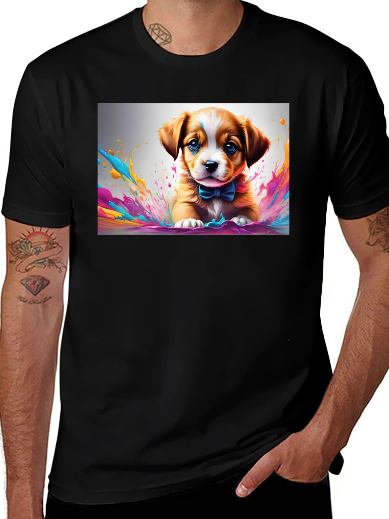 Variant 13 of Cute Puppy Art T-Shirt - Stylish Graphic Tee