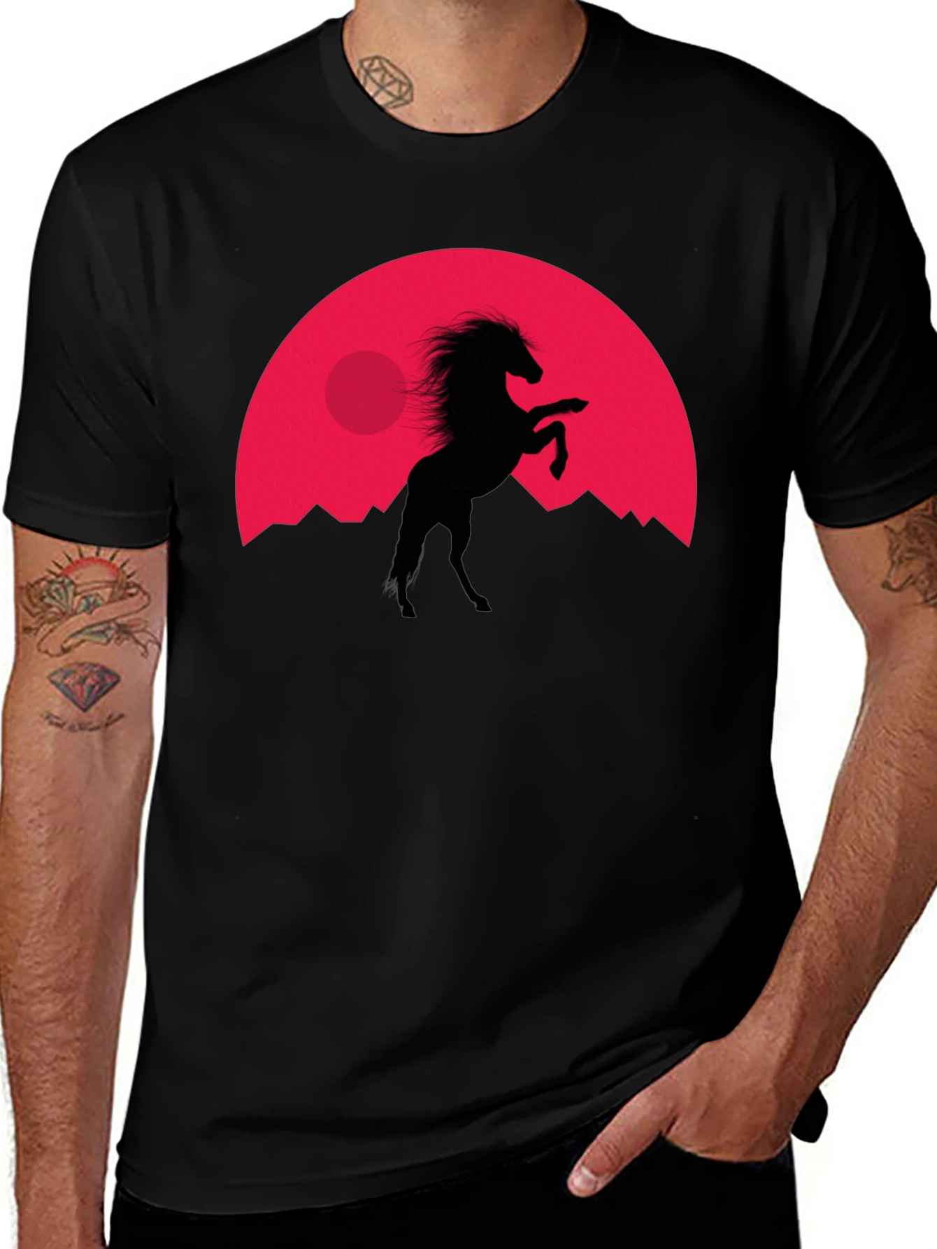 Variant 3 of Horse Silhouette Tee - Black T-Shirt