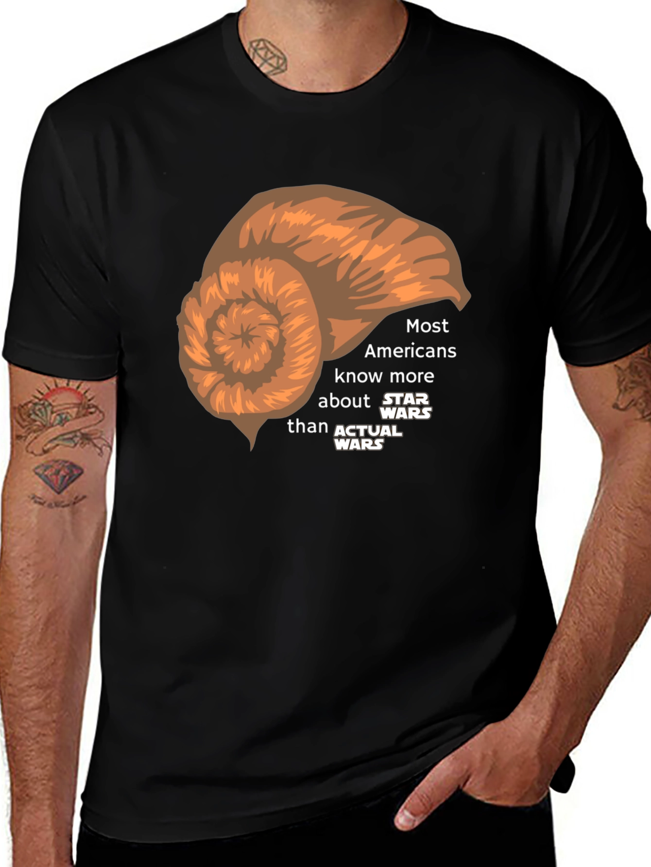 Variant 29 of Humorous Star Wars vs. Actual Wars Graphic Tee