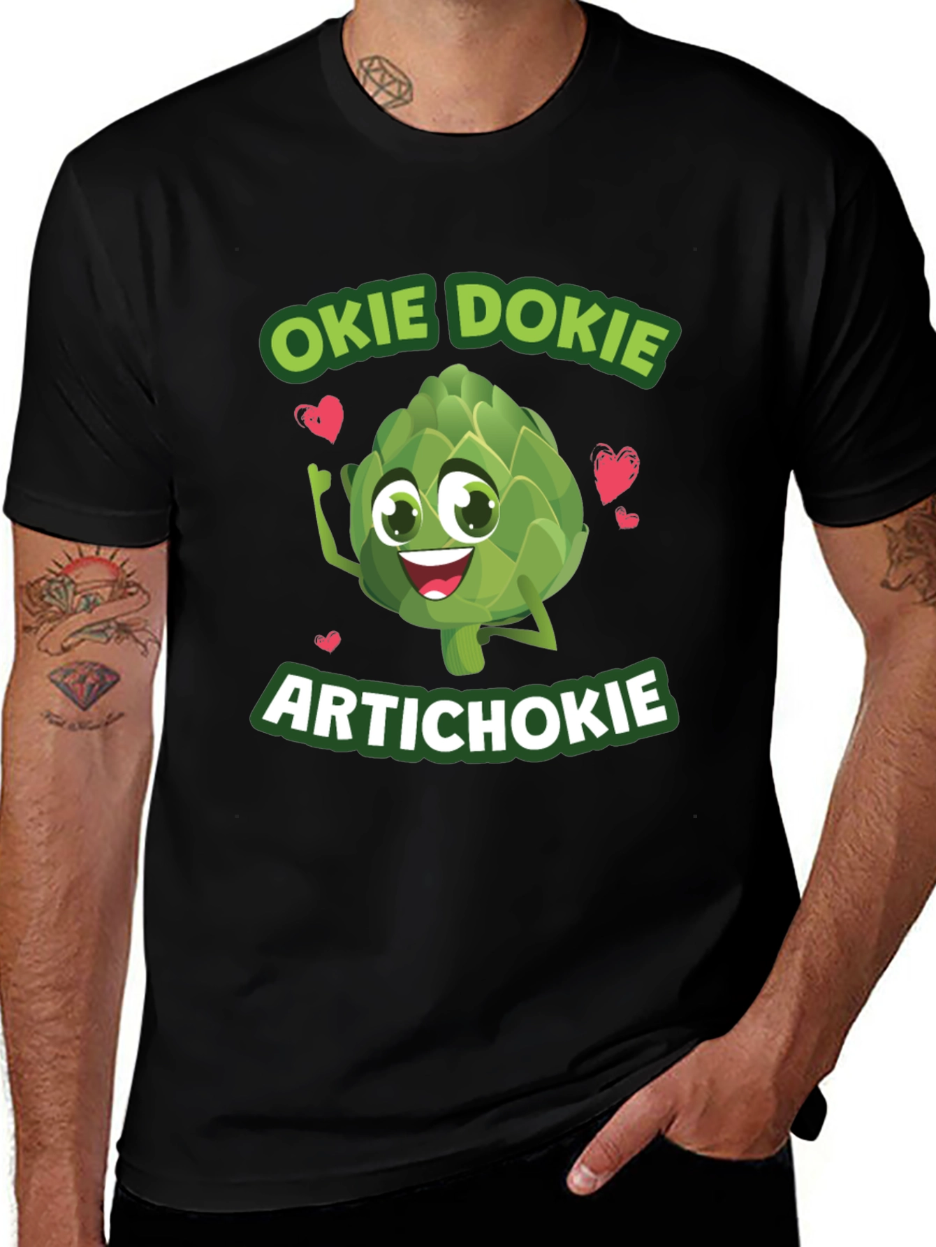 Variant 20 of Okie Dokie Artichokie Black Graphic T-Shirt