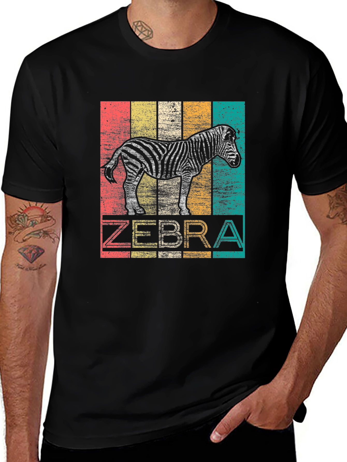 Variant 3 of Retro Zebra T-Shirt - Vintage Animal Tee