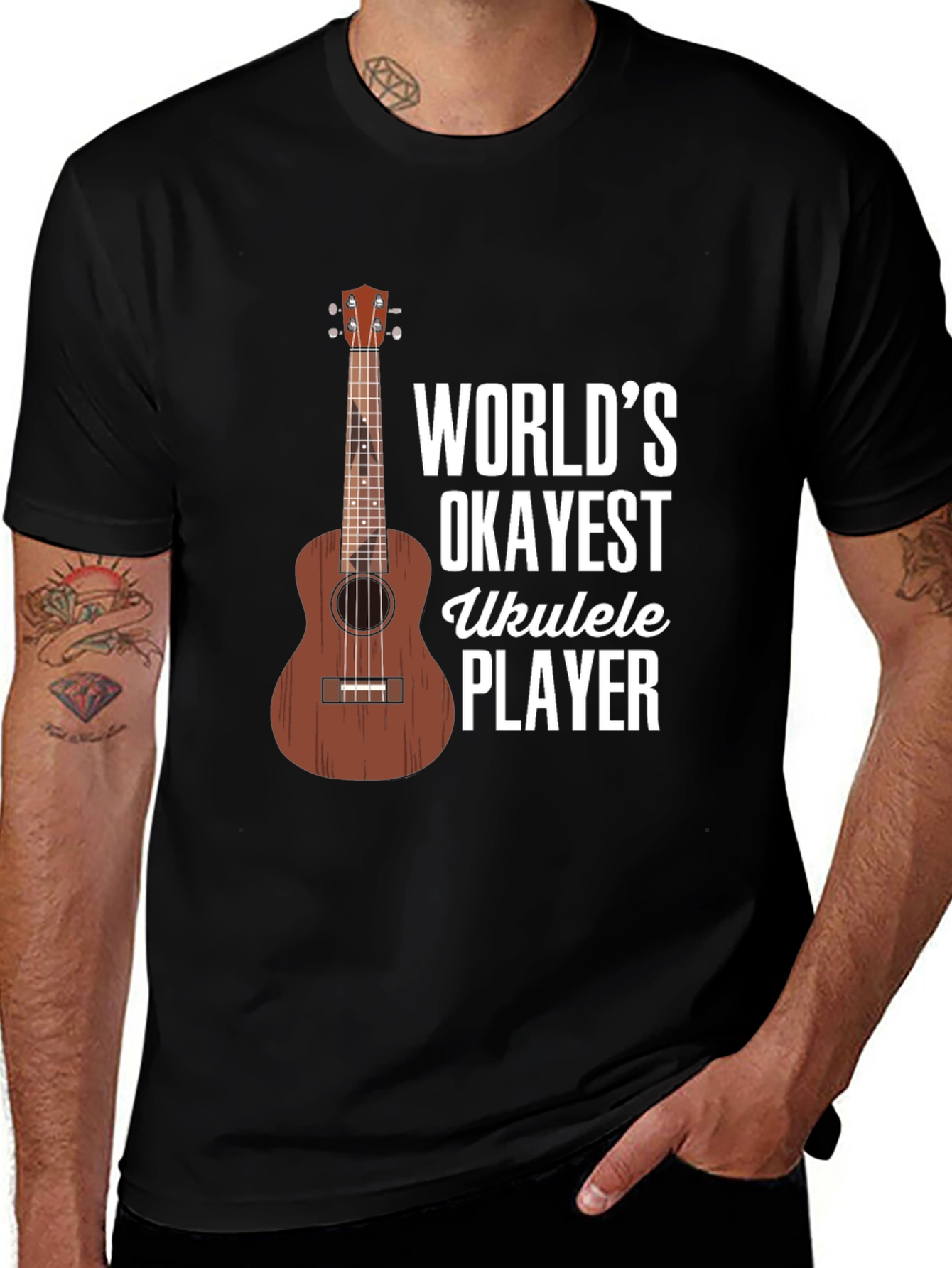 Variant 12 of World's Okayest Ukulele Player Graphic T-Shirt