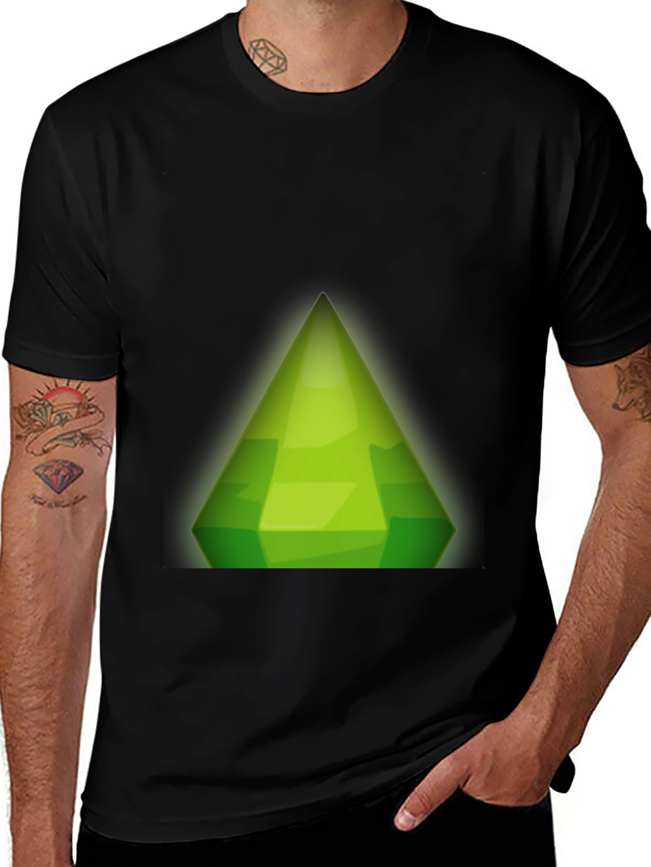 Variant 2 of Sims Plumbob Graphic Black T-Shirt