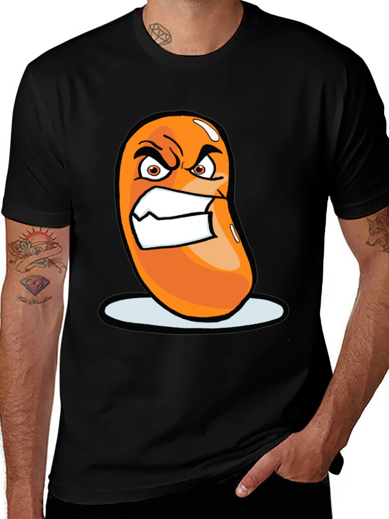 Variant 17 of Angry Bean Graphic Tee - Funny Cartoon Shirt