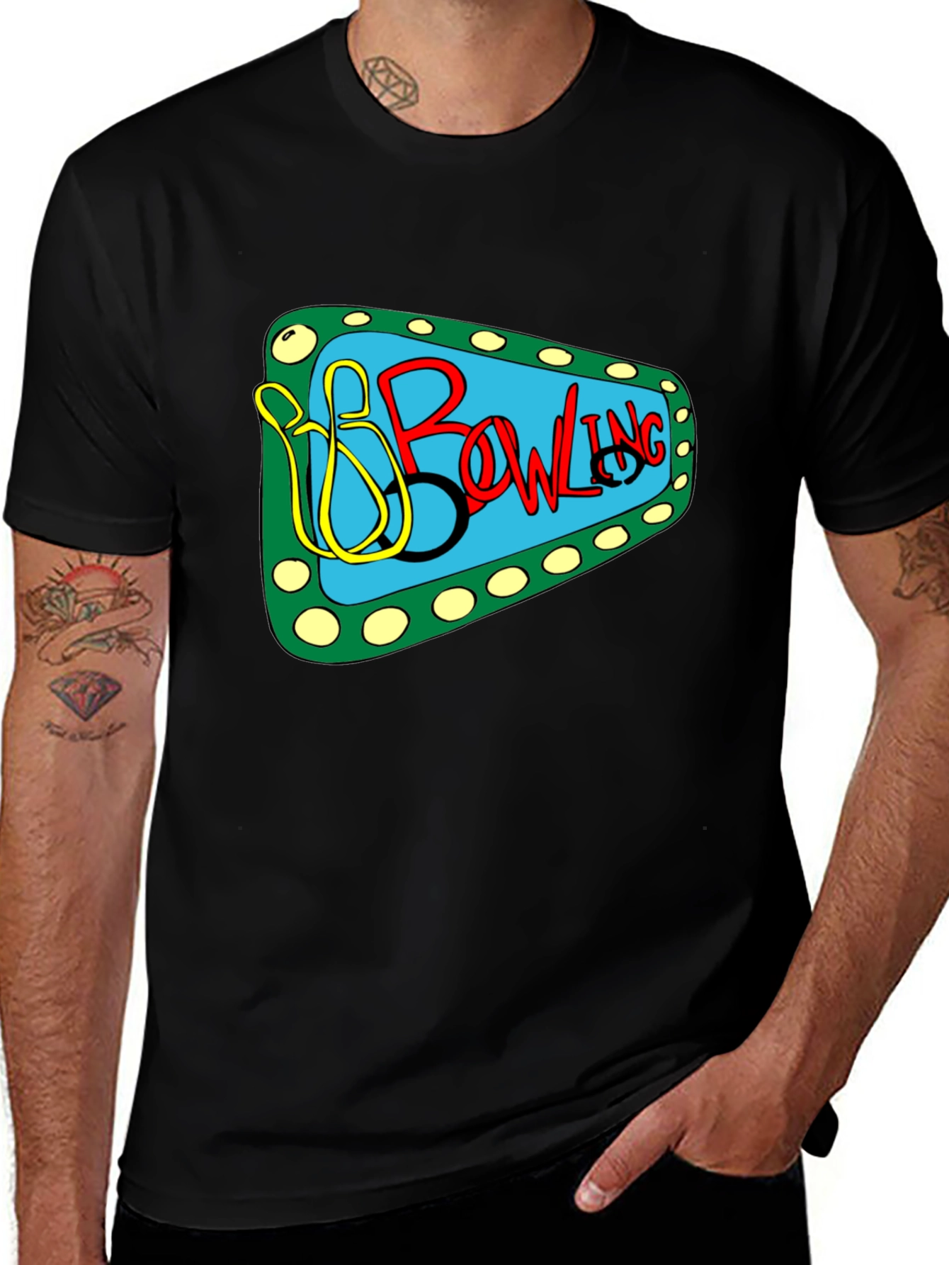 Variant 14 of Bowling Graphic T-Shirt - Retro Style