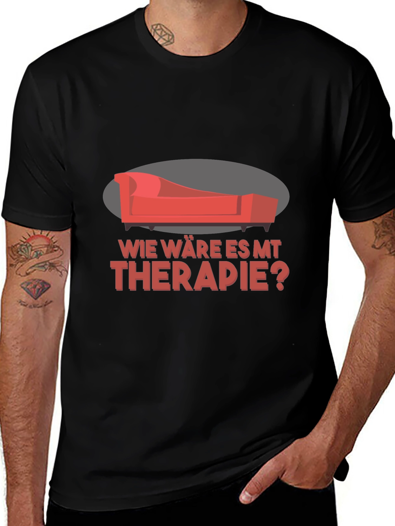 Variant 23 of Therapy Couch Graphic Tee - Wie Ware Es Mt Therapie?