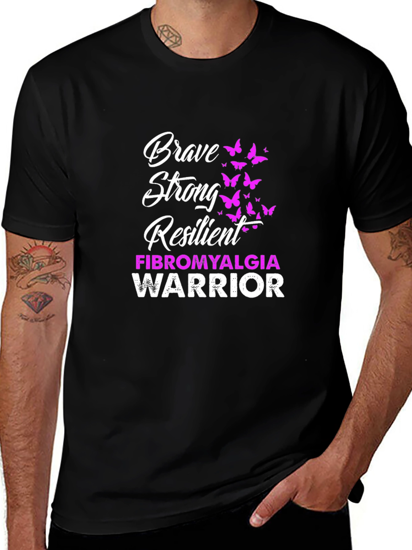 Brave Strong Resilient Fibromyalgia Warrior T-Shirt