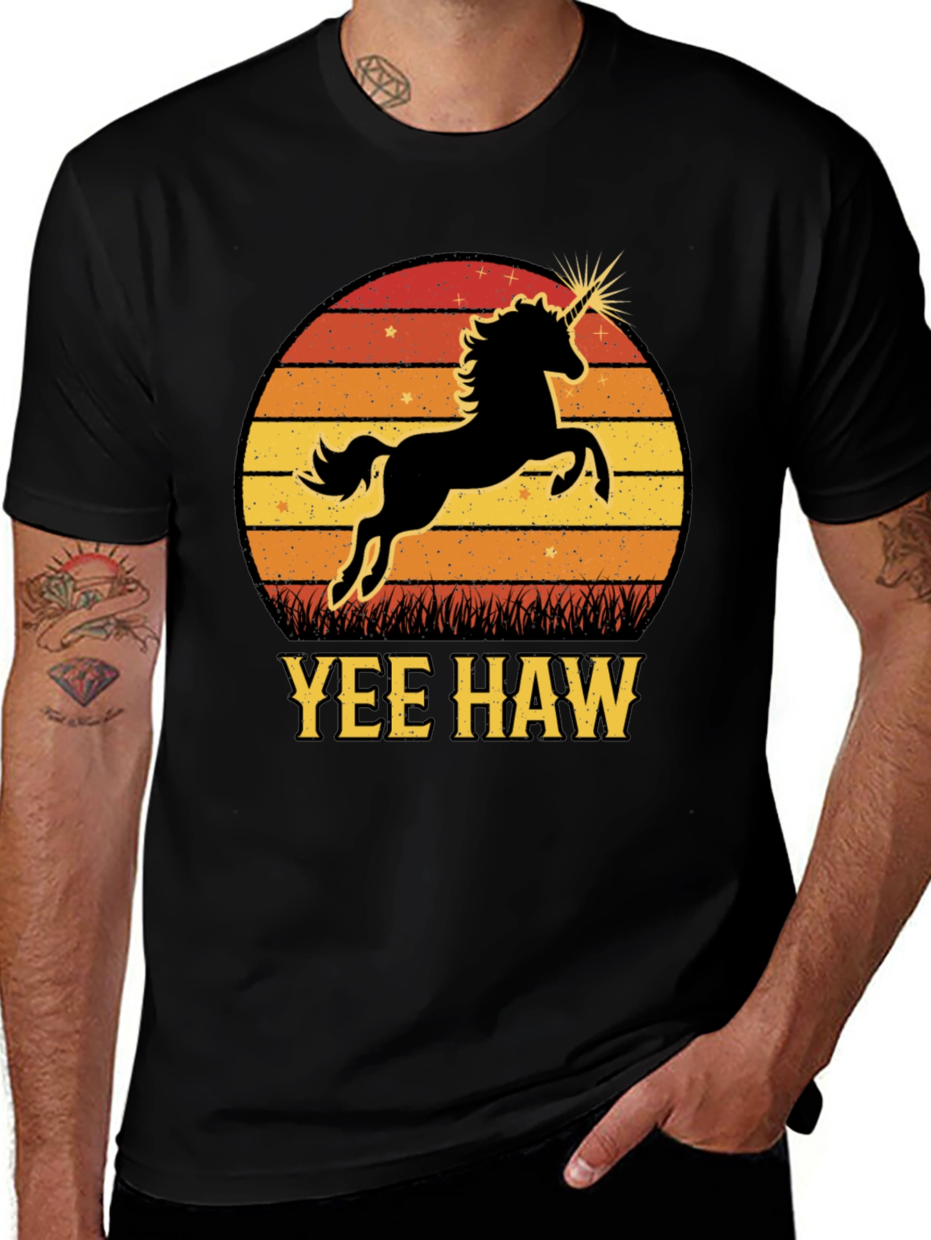 Variant 10 of Yee Haw Unicorn T-Shirt - Western Style
