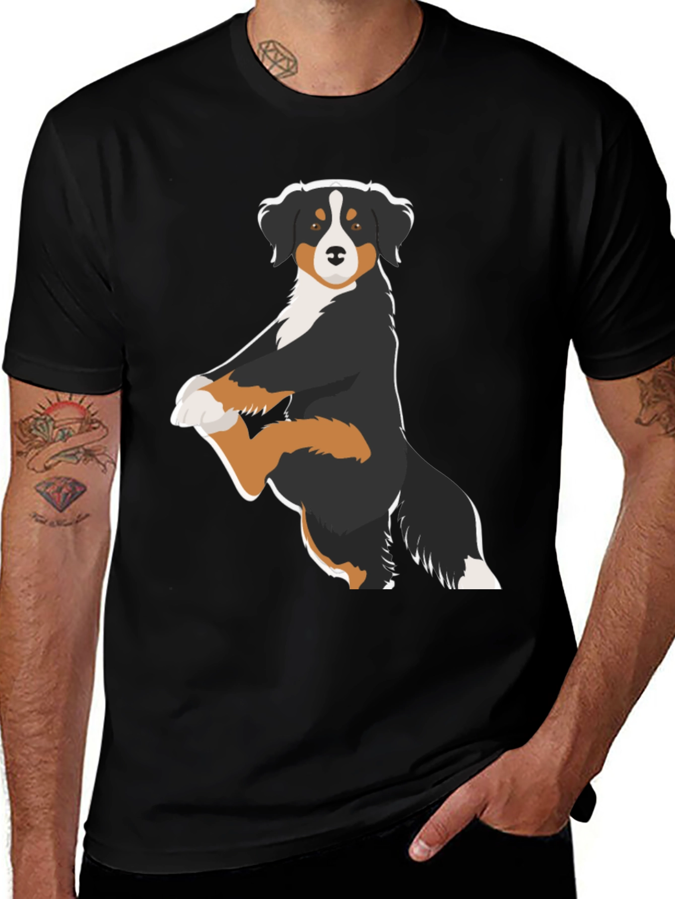 Variant 26 of Bernese Mountain Dog Graphic Tee - Black