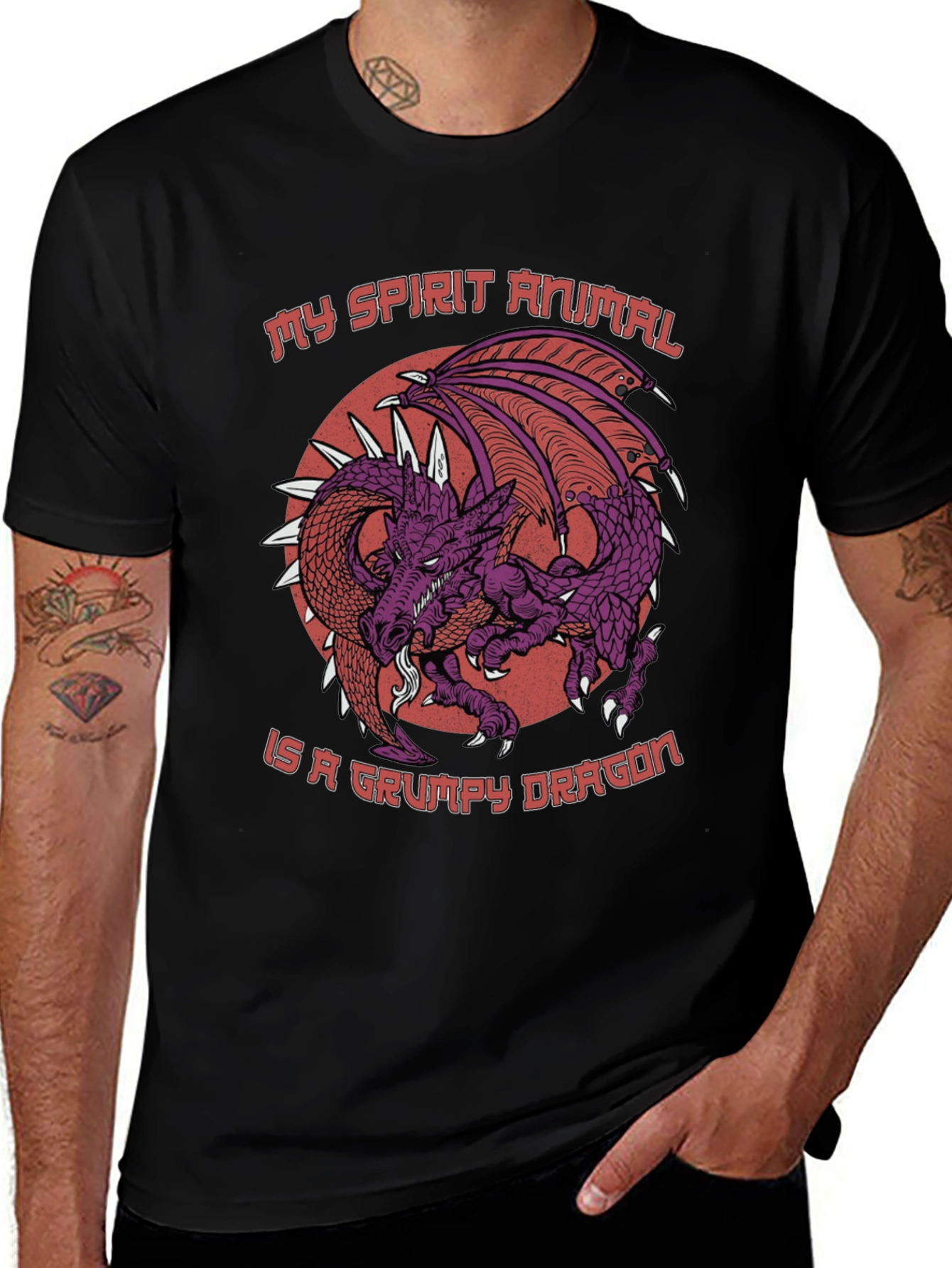 Variant 17 of Grumpy Dragon Spirit Animal T-Shirt