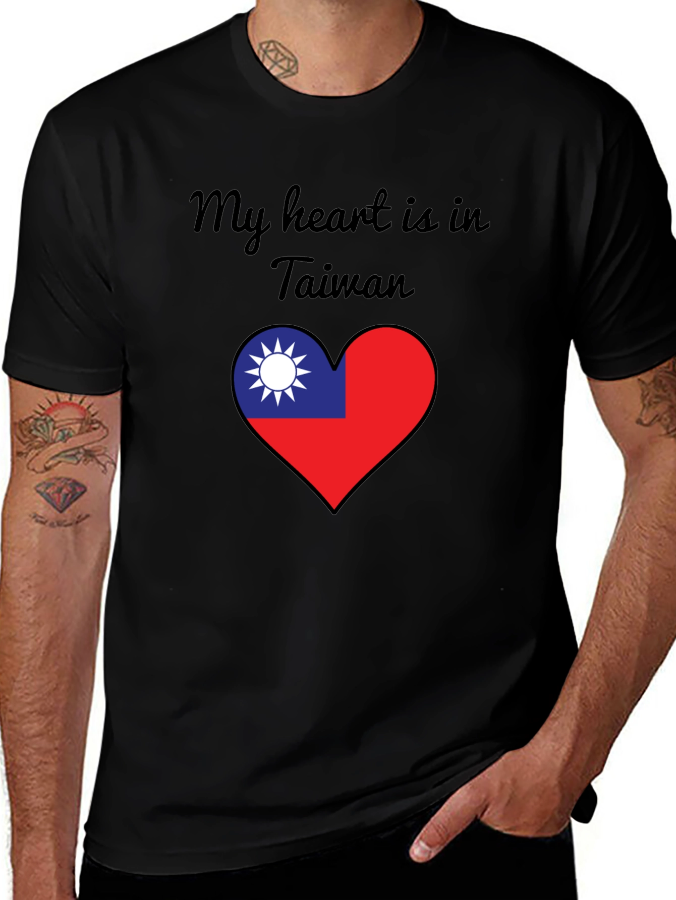 Taiwan Heart Flag T-Shirt - Show Your Love!