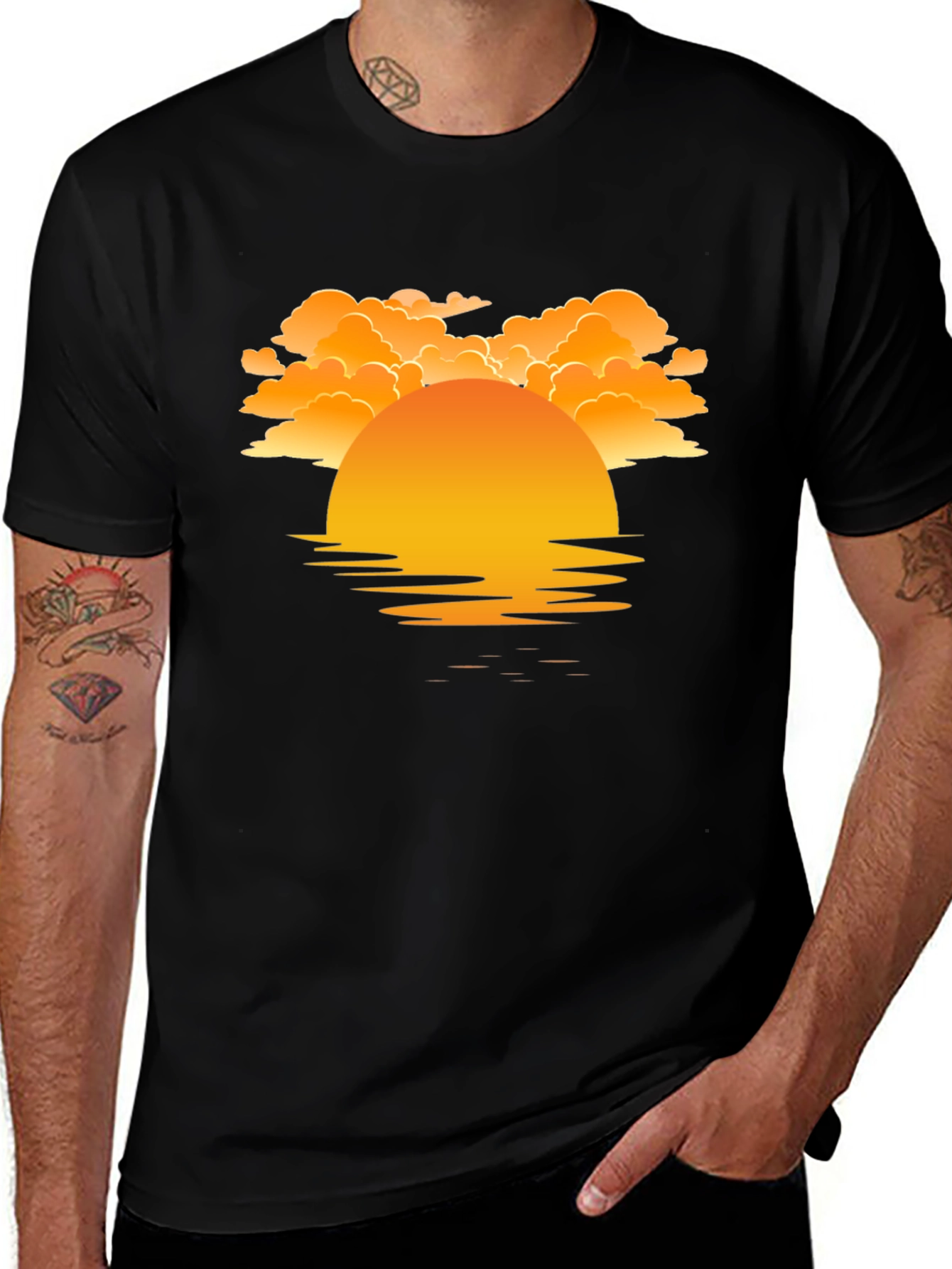 Variant 29 of Sunset Graphic Tee - Black T-Shirt