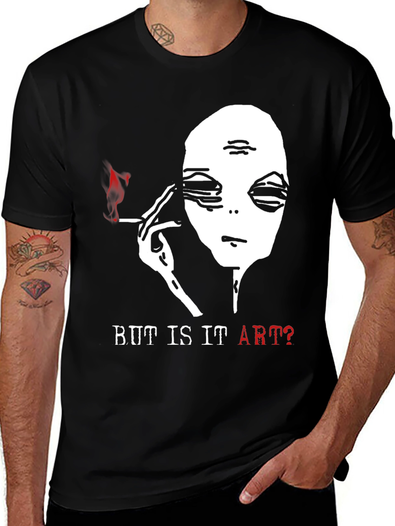 Variant 11 of Alien Smoking T-Shirt - But Is It Art?