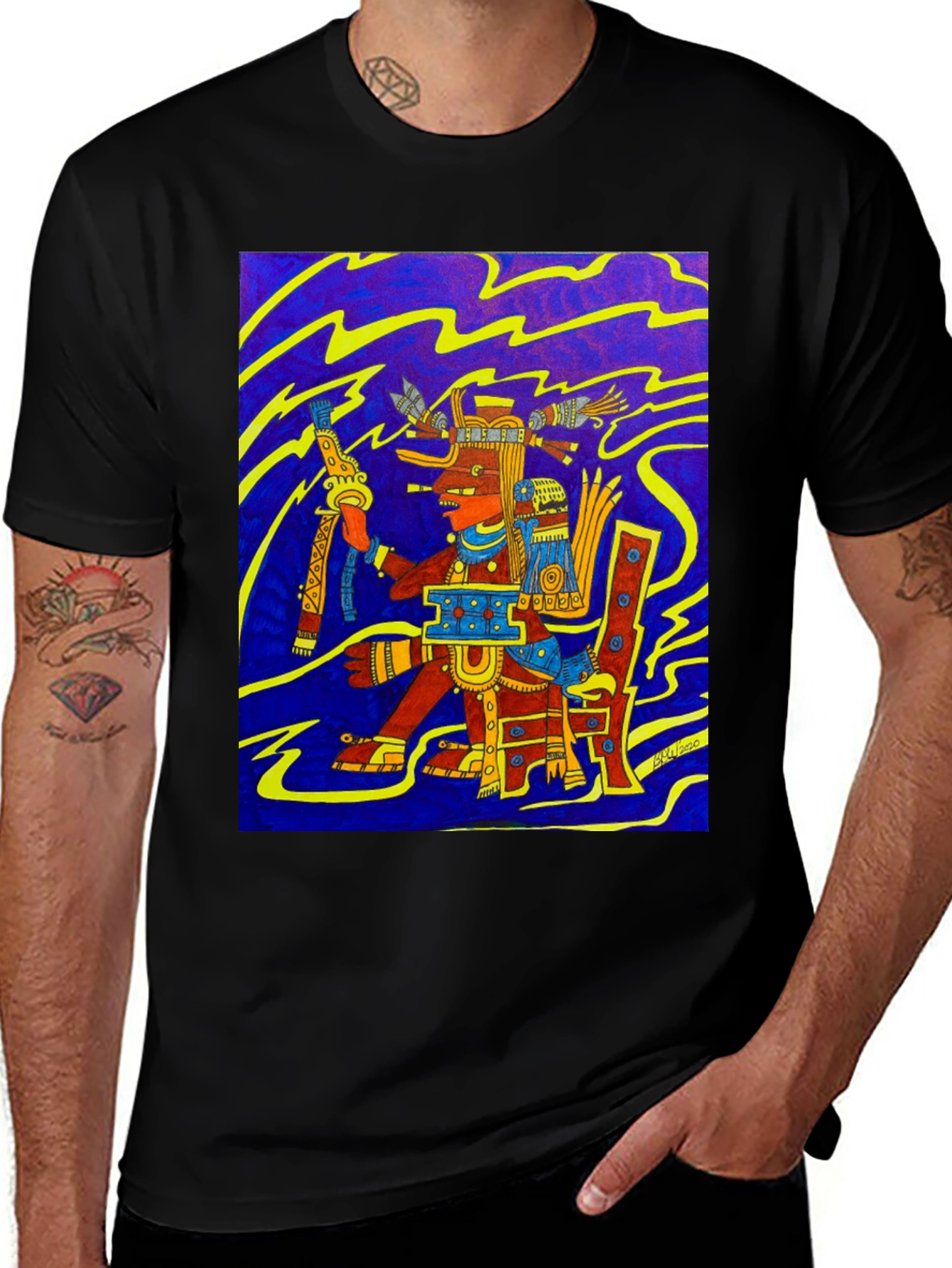 Variant 18 of Aztec Warrior Graphic Tee - Bold & Unique