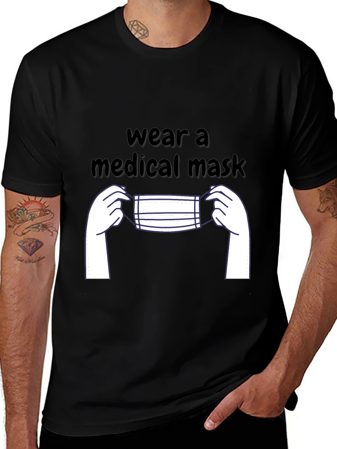 Variant 30 of Wear A Medical Mask T-Shirt - Protect Yourself & Others!