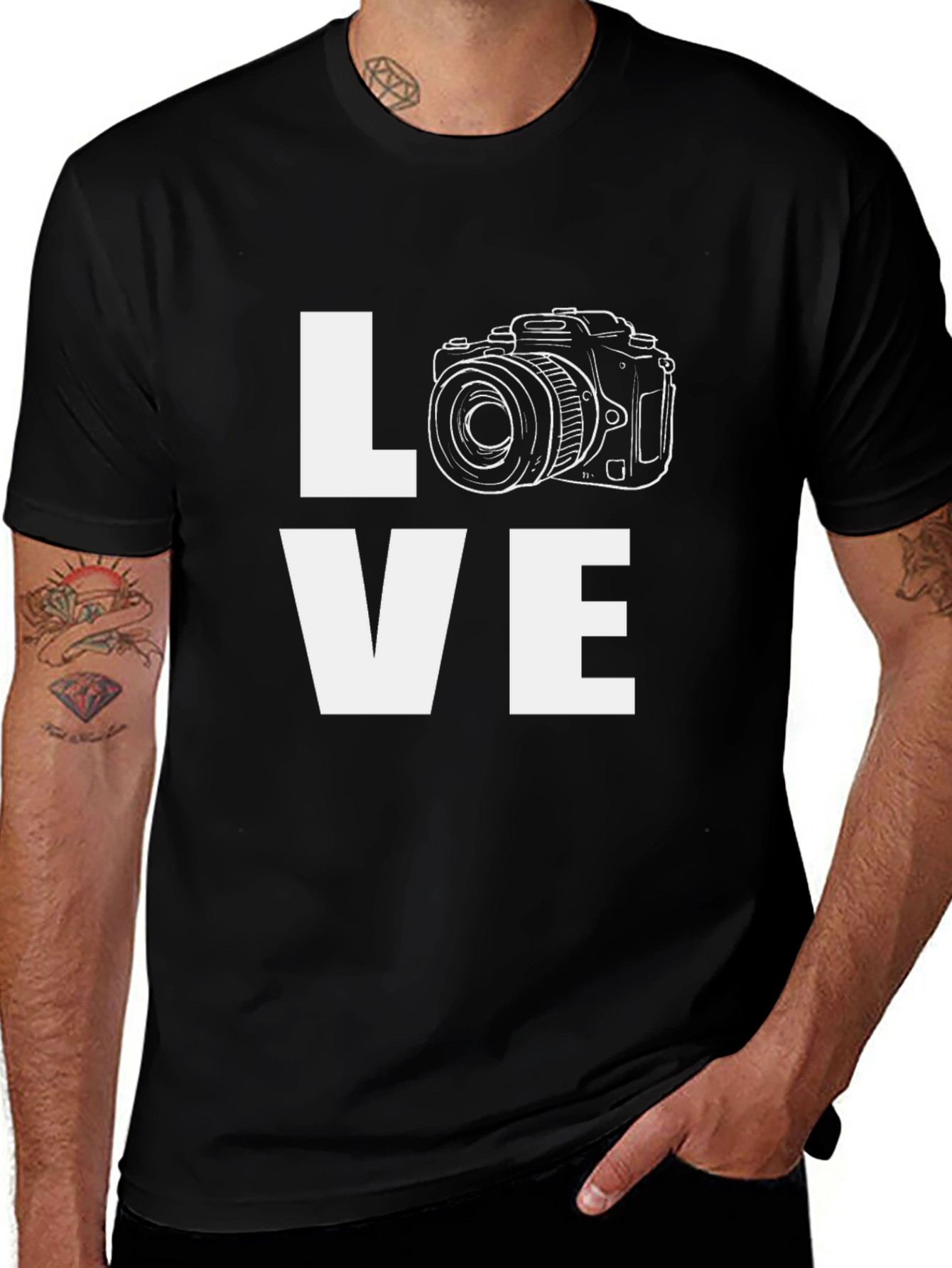 Variant 18 of Love Photography Graphic Tee - Black Cotton Shirt