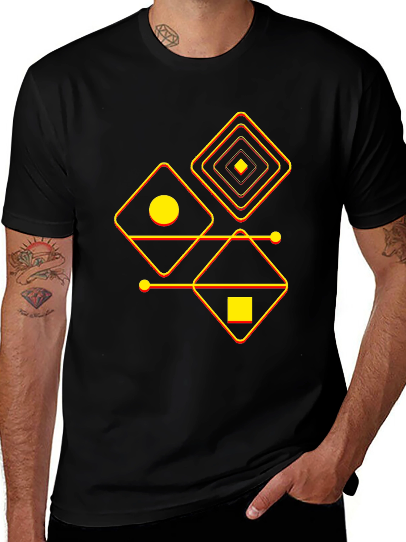 Variant 20 of Geometric Design Graphic Tee - Modern Style