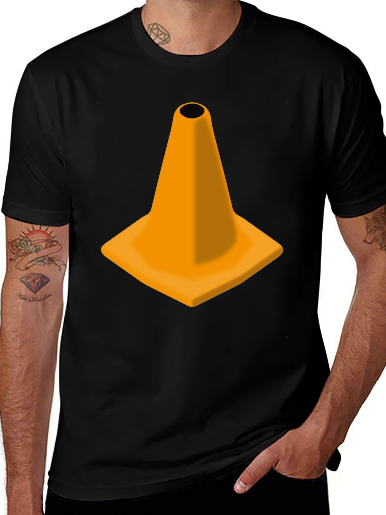 Variant 10 of Traffic Cone Graphic Black Tee