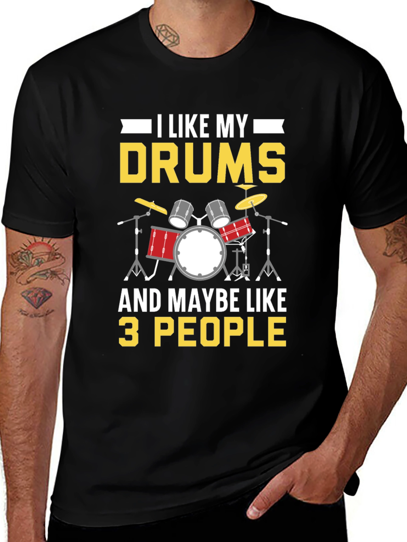 Variant 16 of I Like My Drums T-Shirt - Drummer Tee