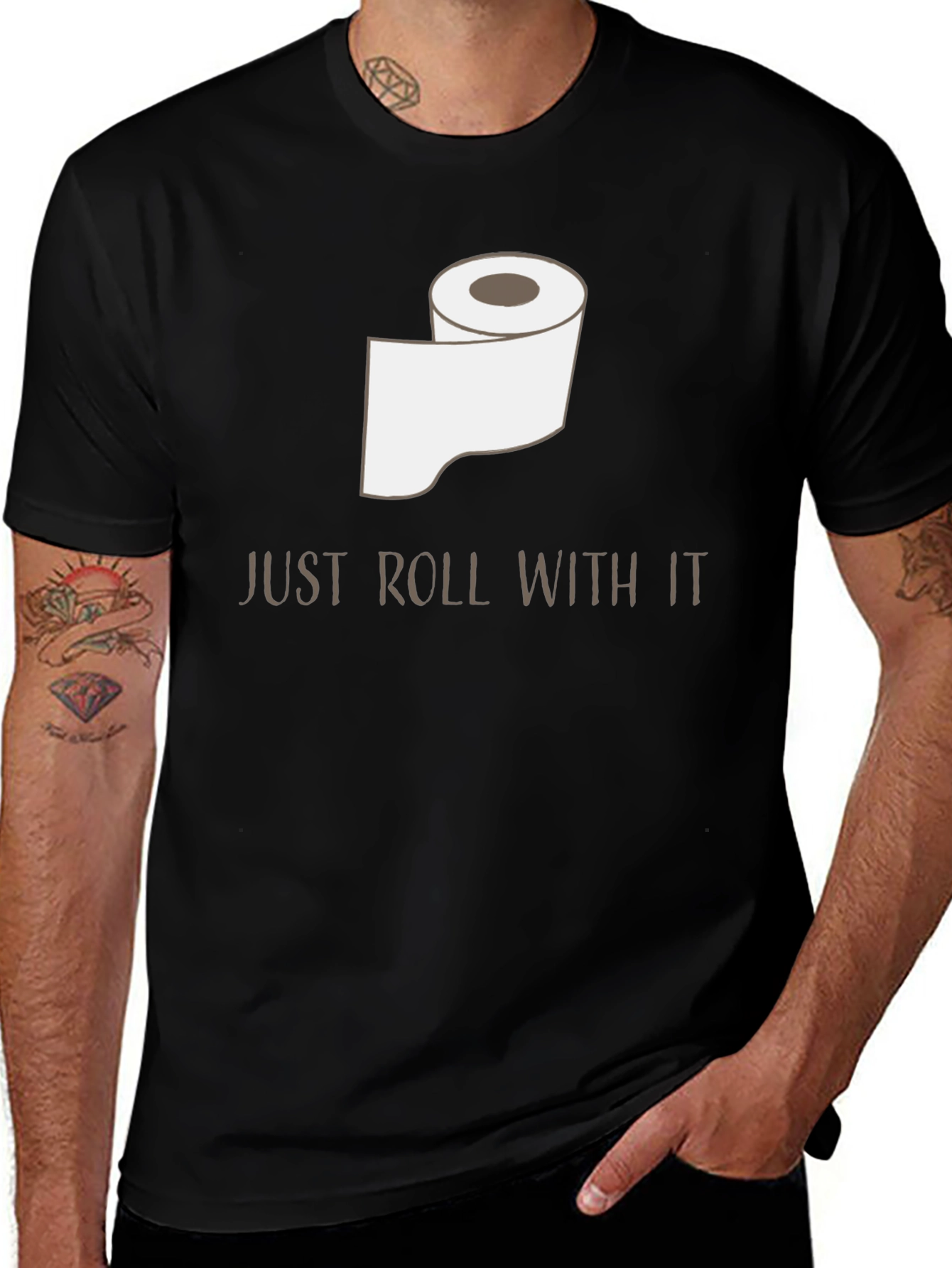 Variant 4 of Just Roll With It T-Shirt - Funny Toilet Paper Graphic Tee