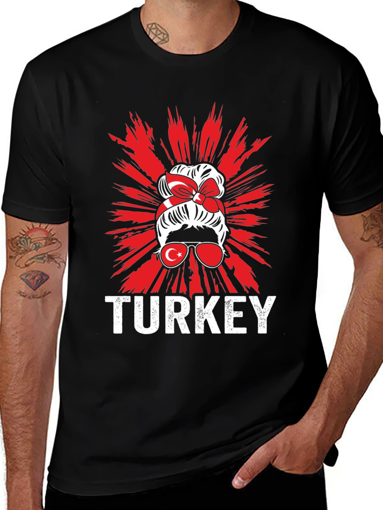 Turkey Messy Bun T-Shirt, Turkish Pride Tee