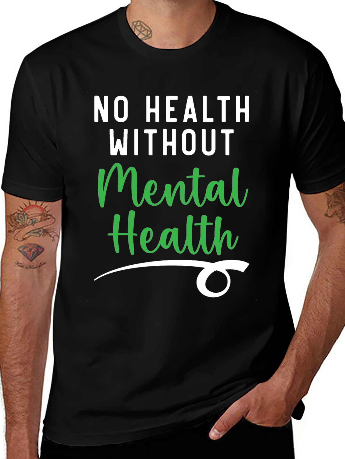 Variant 12 of Mental Health Awareness T-Shirt - No Health Without Mental Health