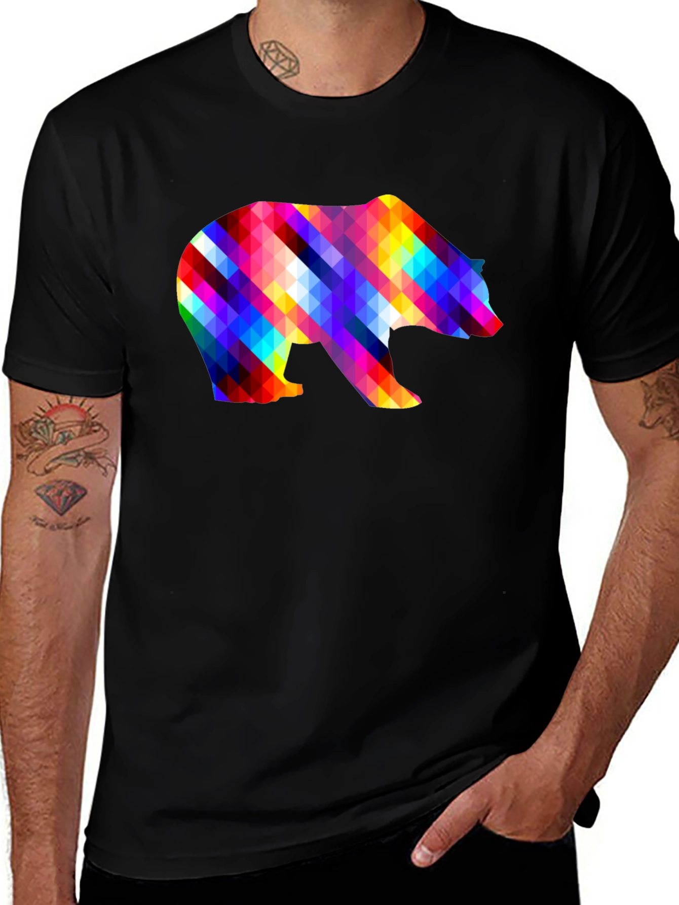 Variant 12 of Colorful Geometric Bear T-Shirt