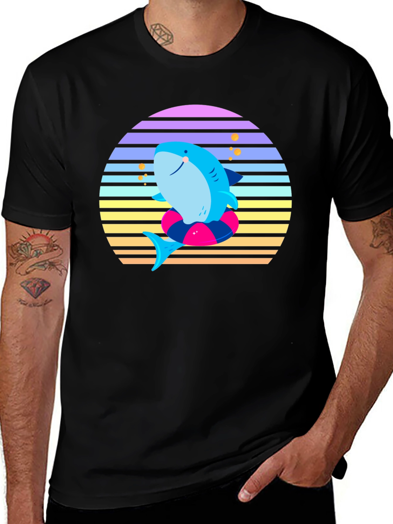 Variant 4 of Retro Shark Graphic Tee - Summer Vibes