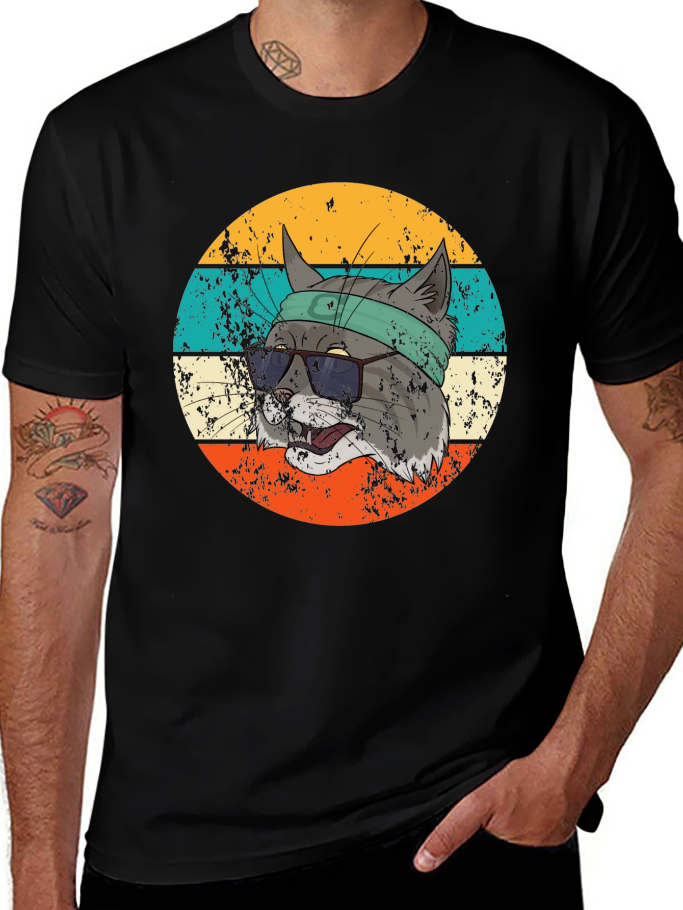 Variant 6 of Retro Cool Cat T-Shirt