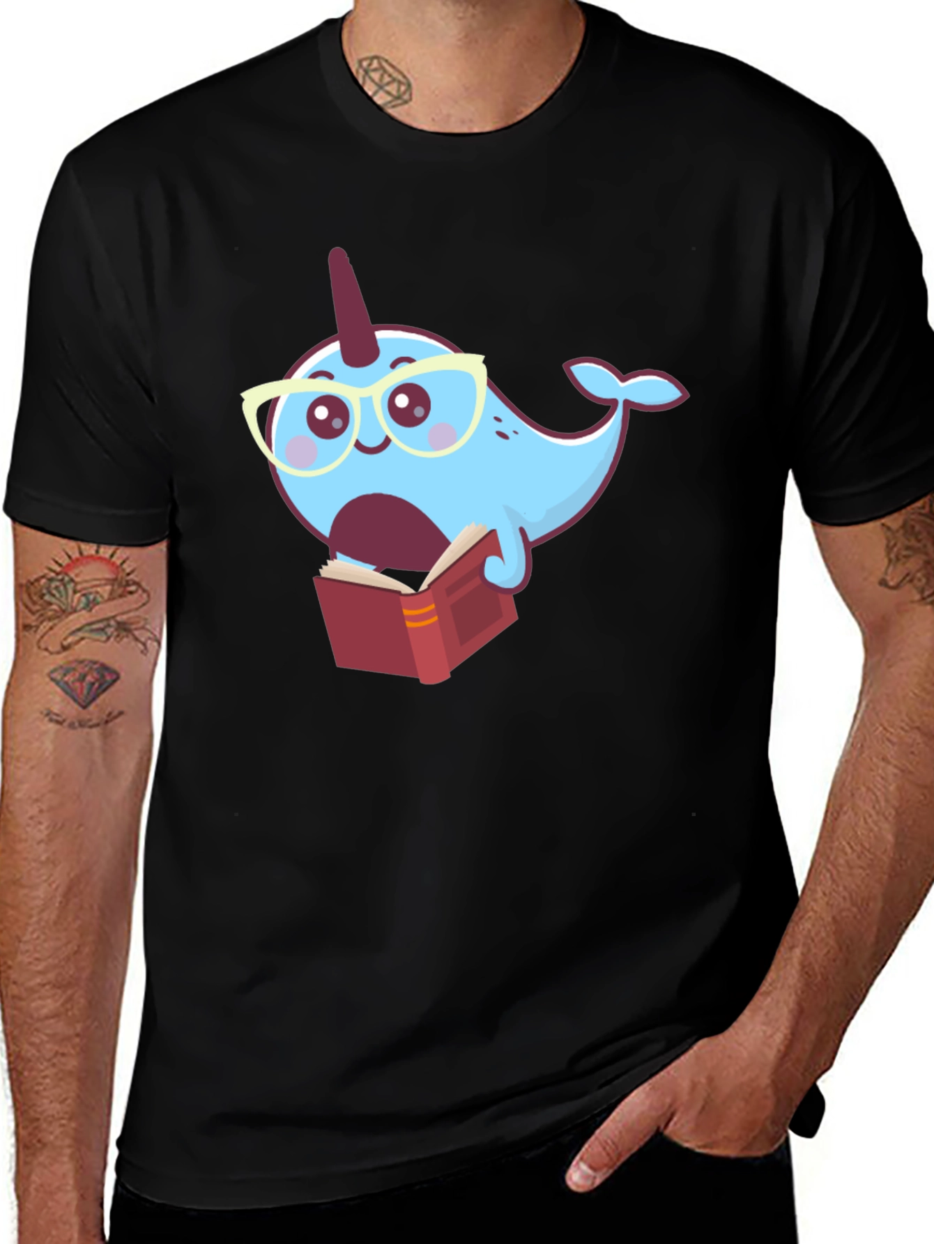 Variant 23 of Narwhal Reading Book T-Shirt - Fun Graphic Tee