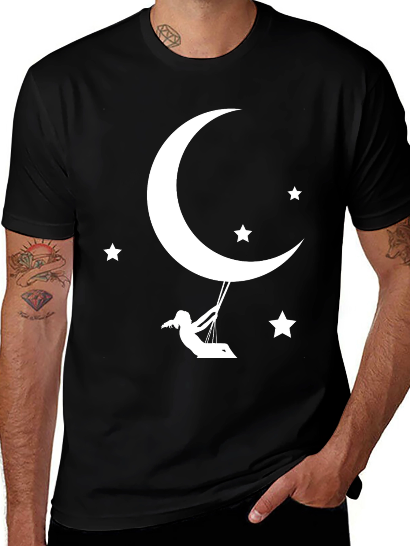 Variant 16 of Moon Swing Graphic Tee - Relaxed Fit Cotton T-Shirt