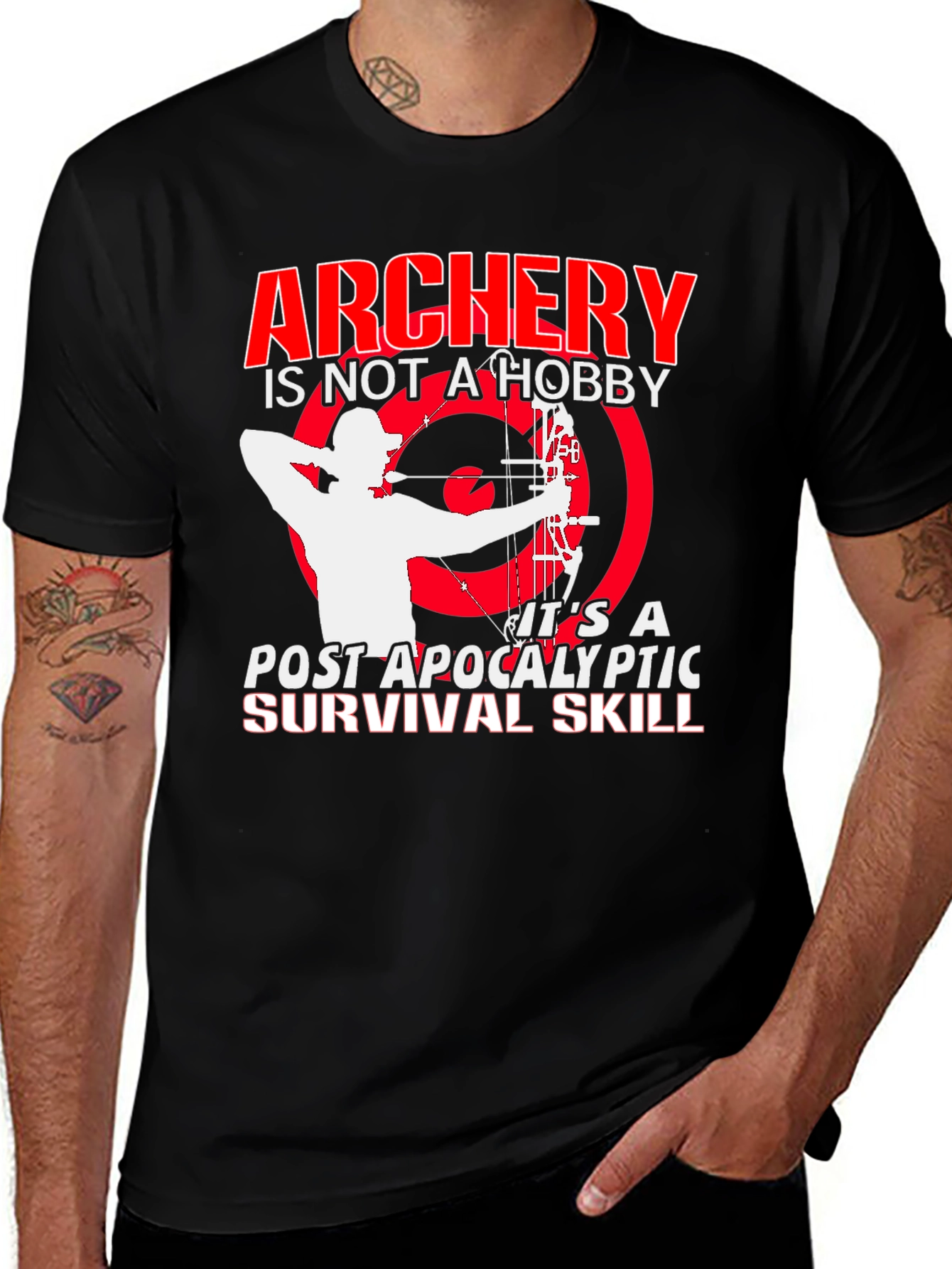 Variant 6 of Archery Post Apocalyptic Survival Skill Graphic T-Shirt