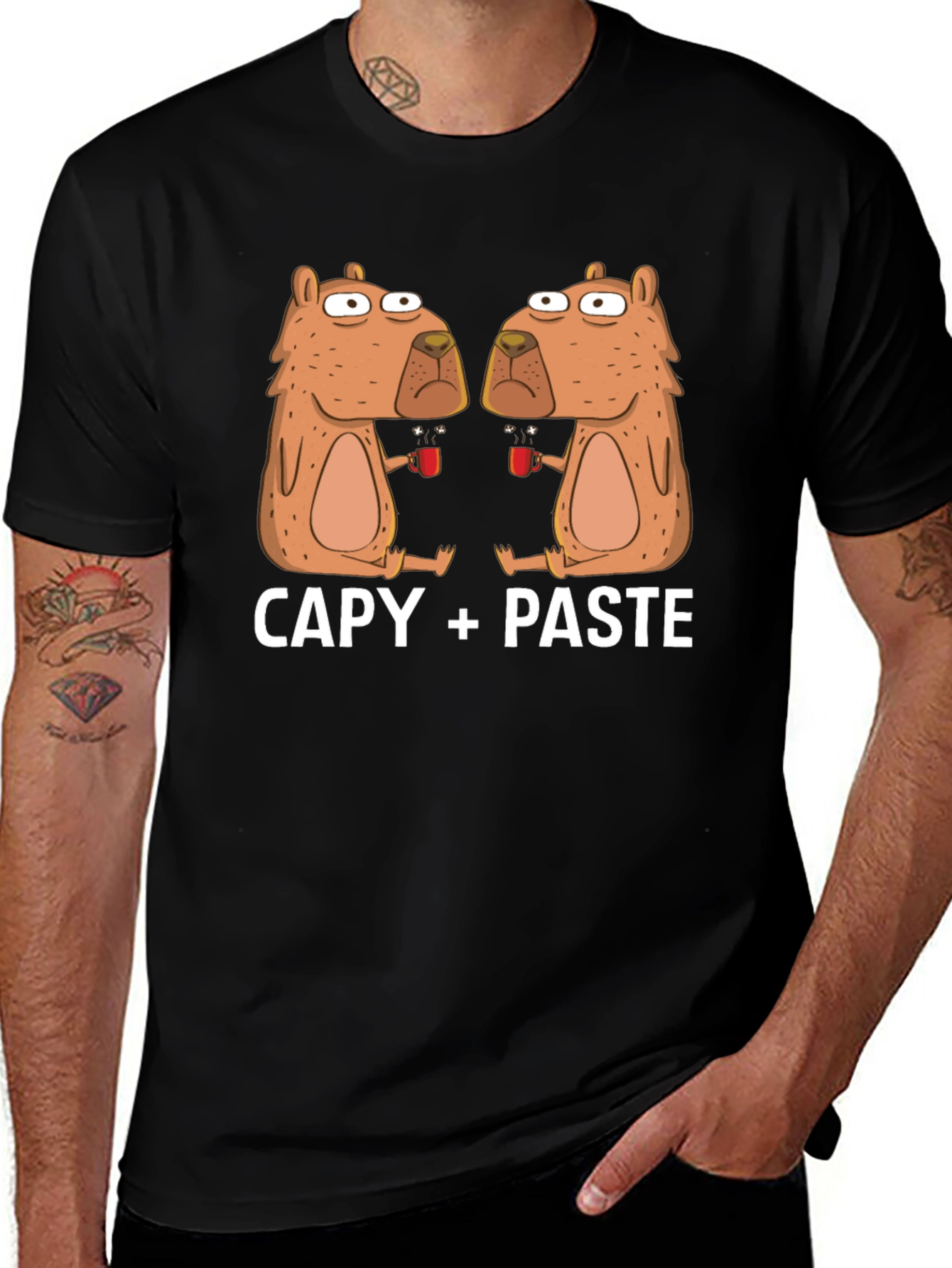 Variant 12 of Capy Copy+Paste Graphic T-Shirt - Funny Capybara Tee