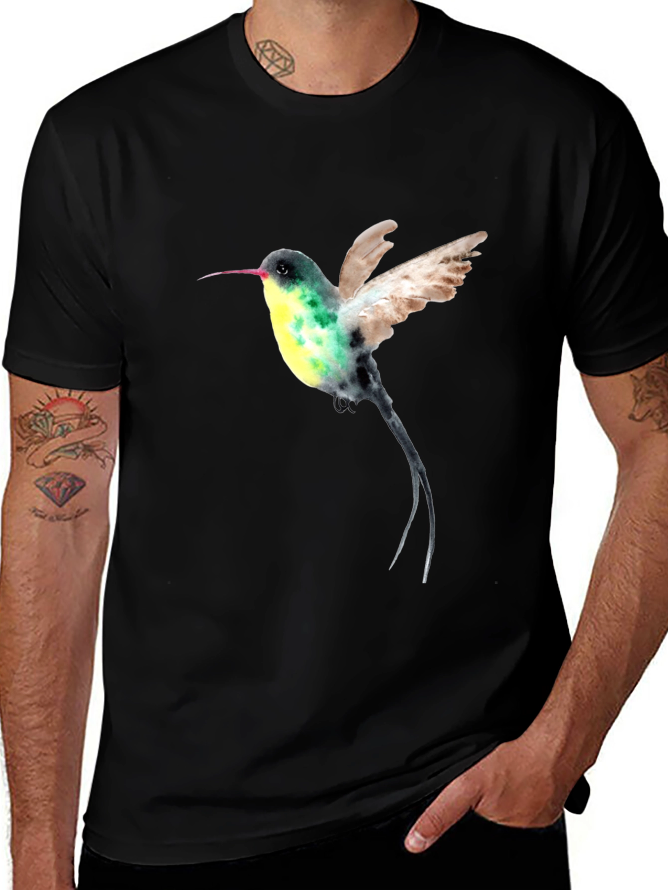 Variant 11 of Hummingbird Graphic Black T-Shirt