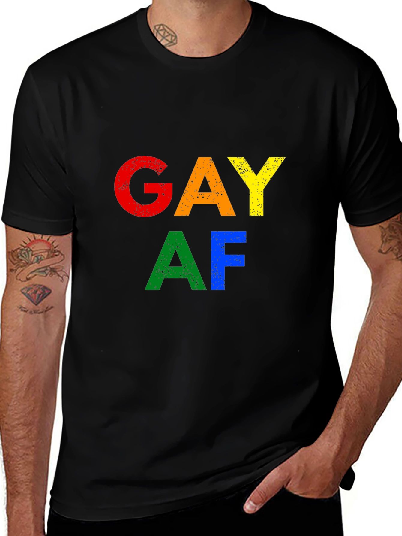 Gay AF Pride T-Shirt - Rainbow Colors