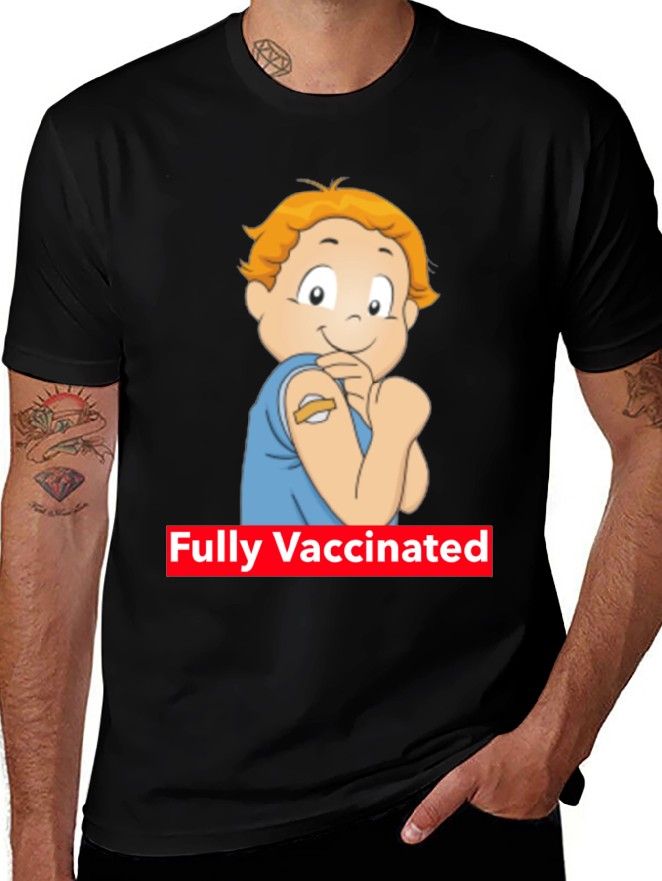 Variant 22 of Fully Vaccinated Cartoon T-Shirt