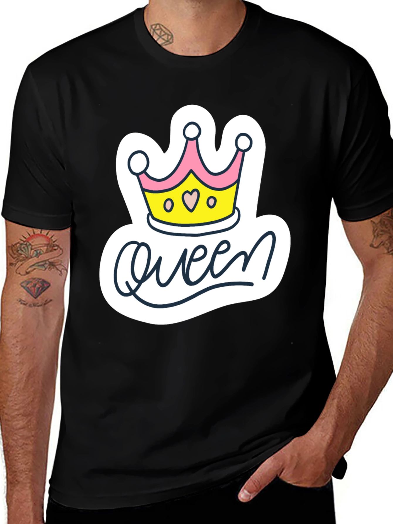 Variant 15 of Queen Crown Graphic Tee - Black Cotton Casual T-Shirt