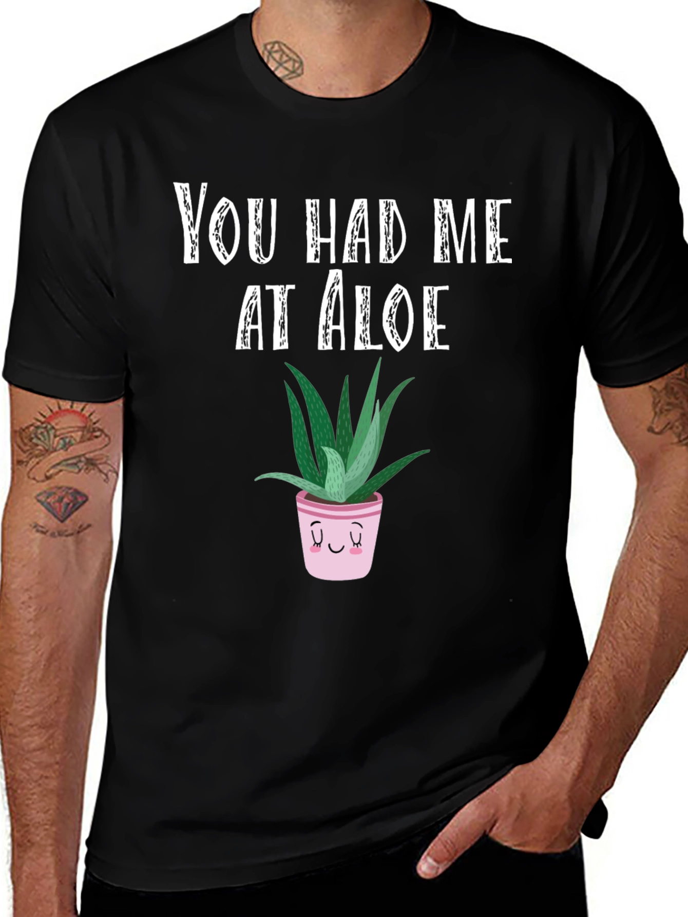 Variant 24 of You Had Me At Aloe T-Shirt - Cute Plant Lover Tee