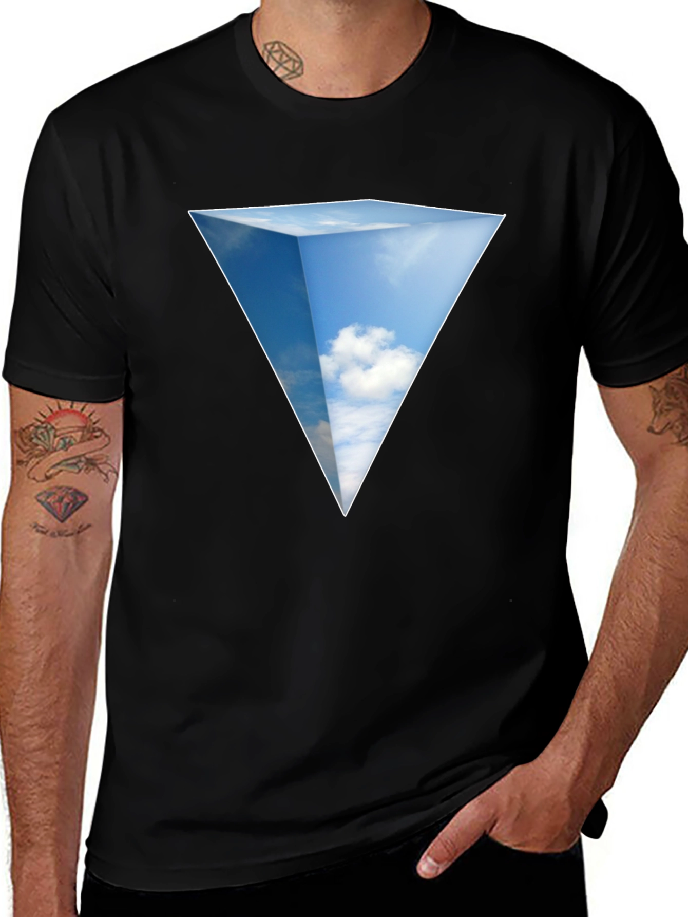Variant 18 of Sky Cube Black T-Shirt - Unique Graphic Tee