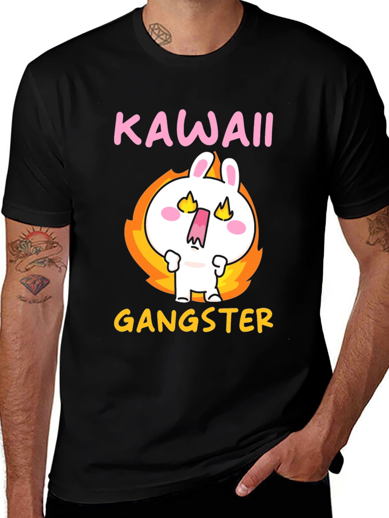 Variant 30 of Kawaii Gangster T-Shirt - Cute Bunny Design